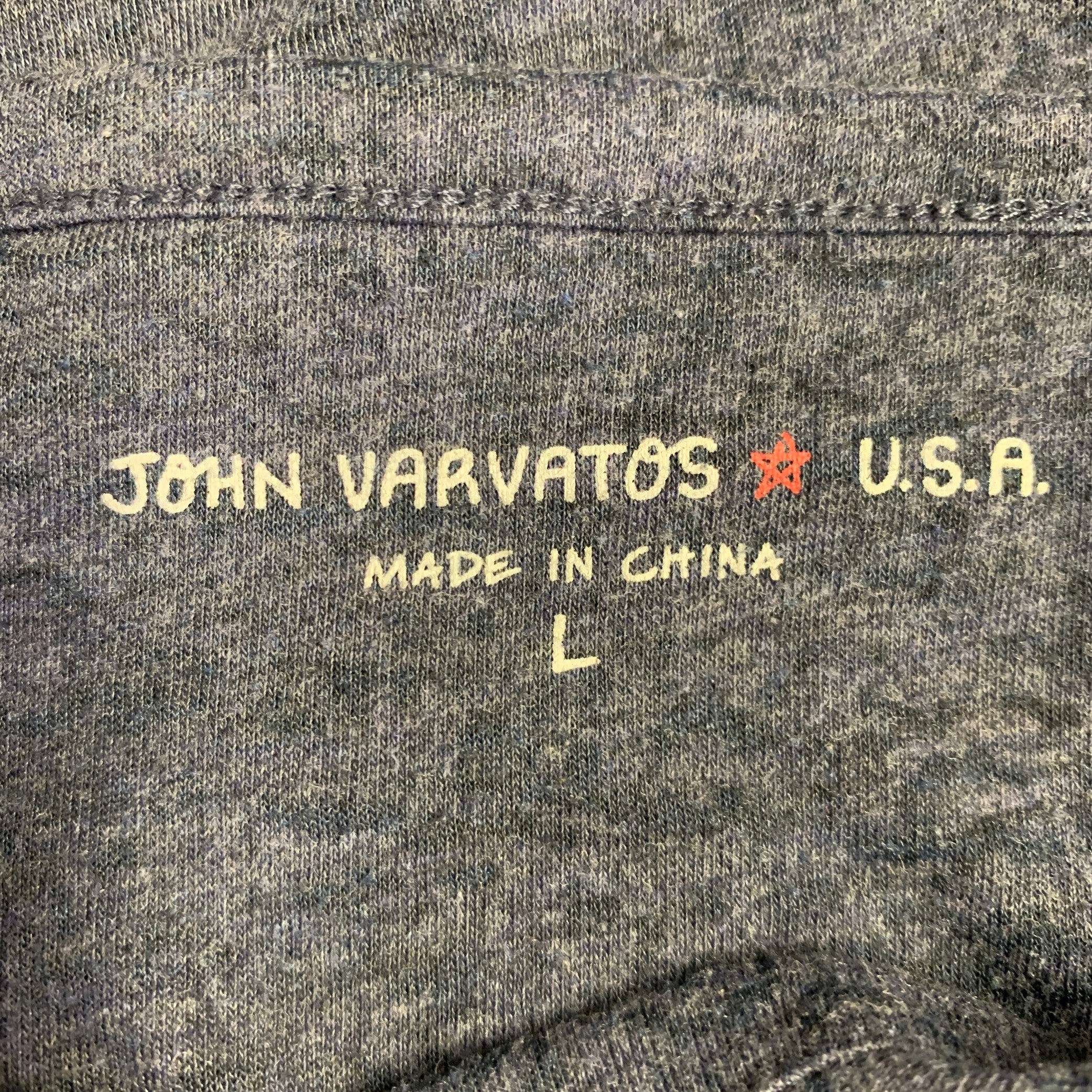 JOHN VARVATOS Size L Grey Heather Cotton Blend One Pocket T-shirt - Image 4