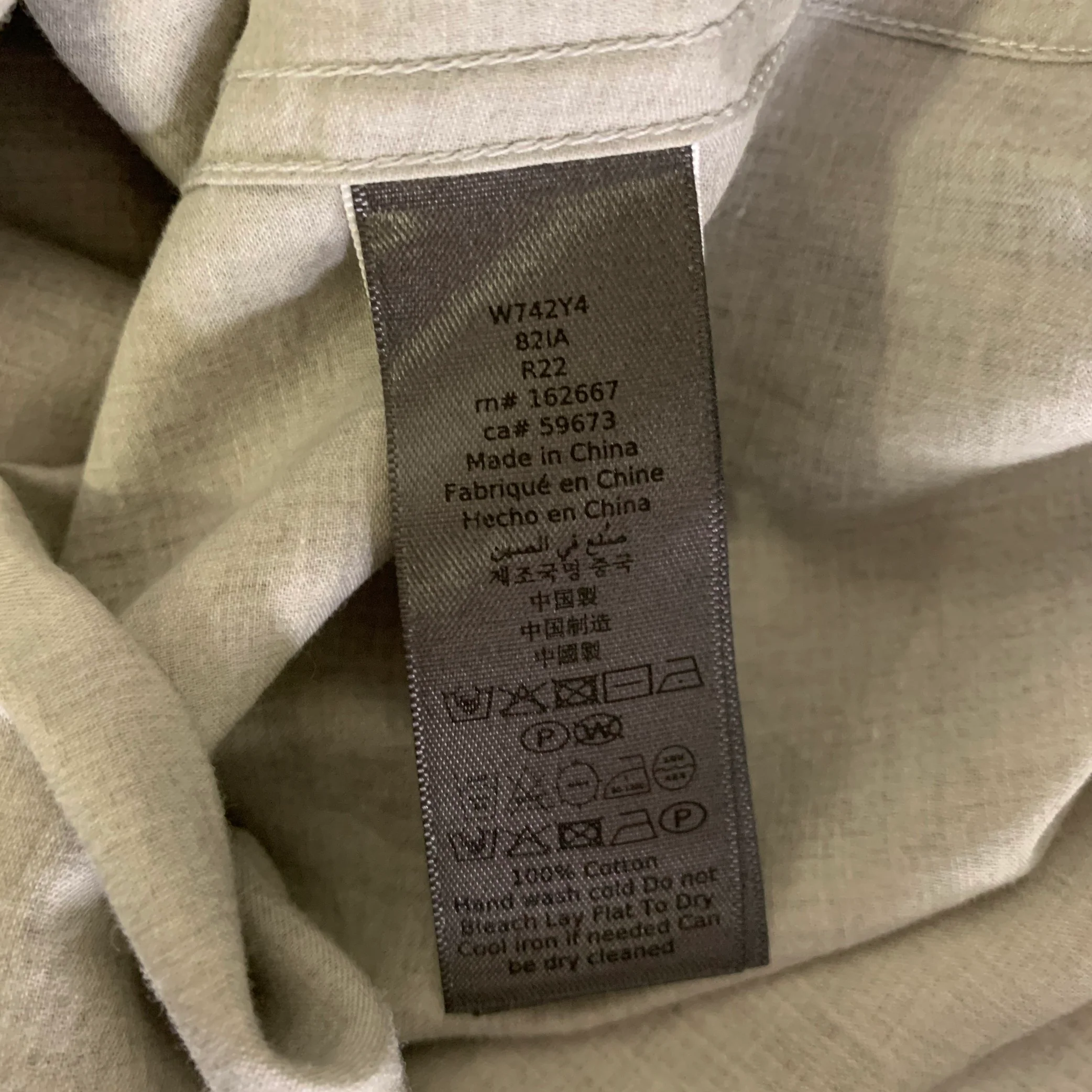 JOHN VARVATOS Size L Grey Heather Cotton Button Up Long Sleeve Shirt - Image 5