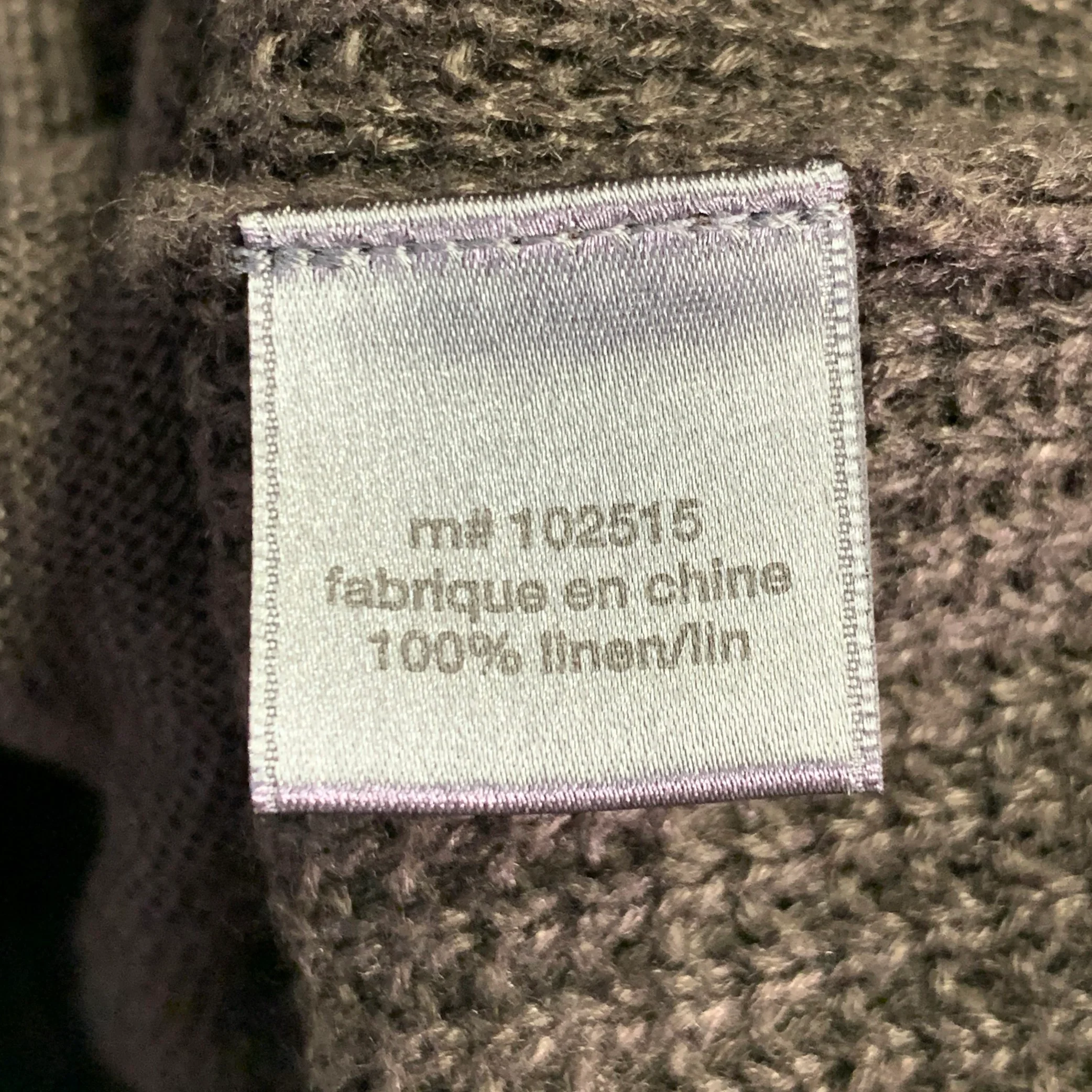 JOHN VARVATOS Size M Brown Waffle Knit Linen Collarless Cardigan - Image 11