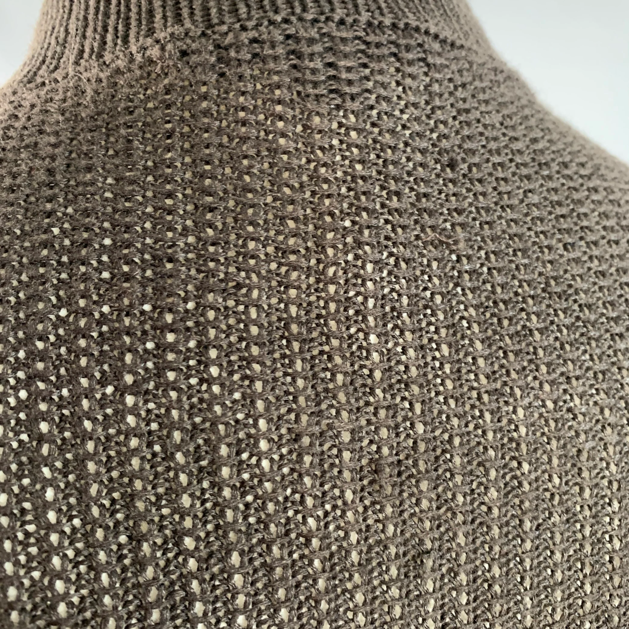 JOHN VARVATOS Size M Brown Waffle Knit Linen Collarless Cardigan - Image 7