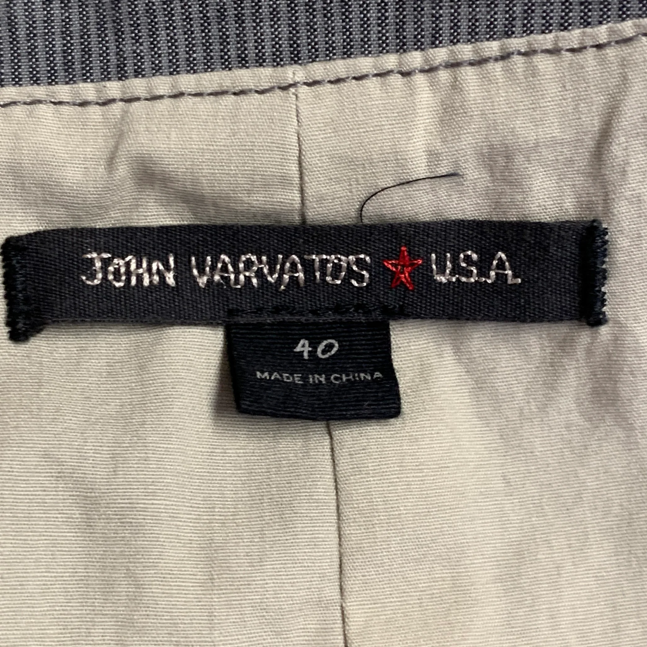 JOHN VARVATOS STAR USA Size 40 Grey Charcoal Stripe Cotton Vest - Image 5