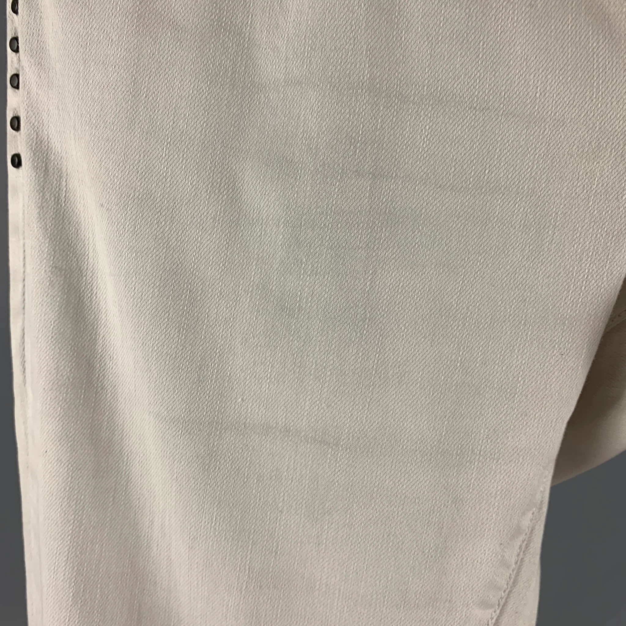 JOHN VARVATOS * U.S.A. Size 31 Light Blue Studded Cotton Elastane Jeans - Image 5