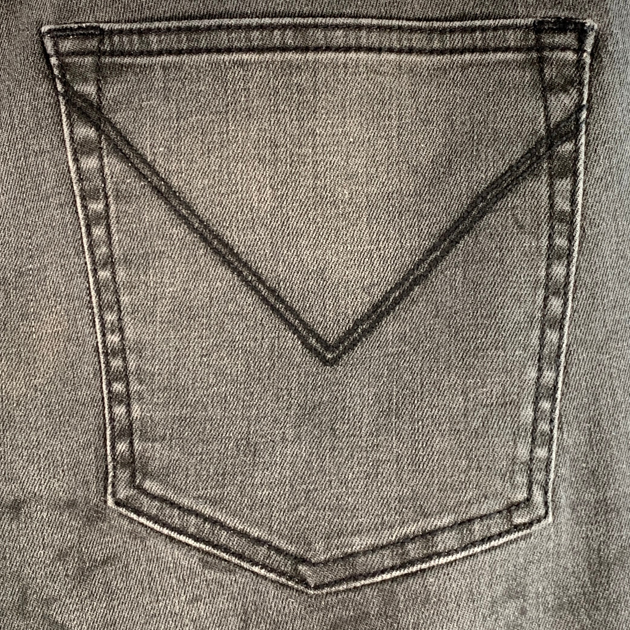 JOHN VARVATOS * U.S.A. Size 34 Grey Charcoal Distressed Cotton Blend Jeans - Image 4