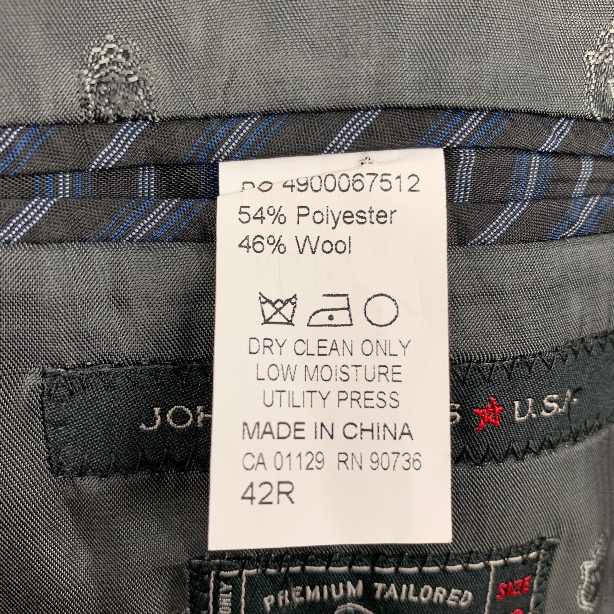 JOHN VARVATOS * U.S.A. Size 42 Black Grey Heather Notch Lapel Sport Coat - Image 6