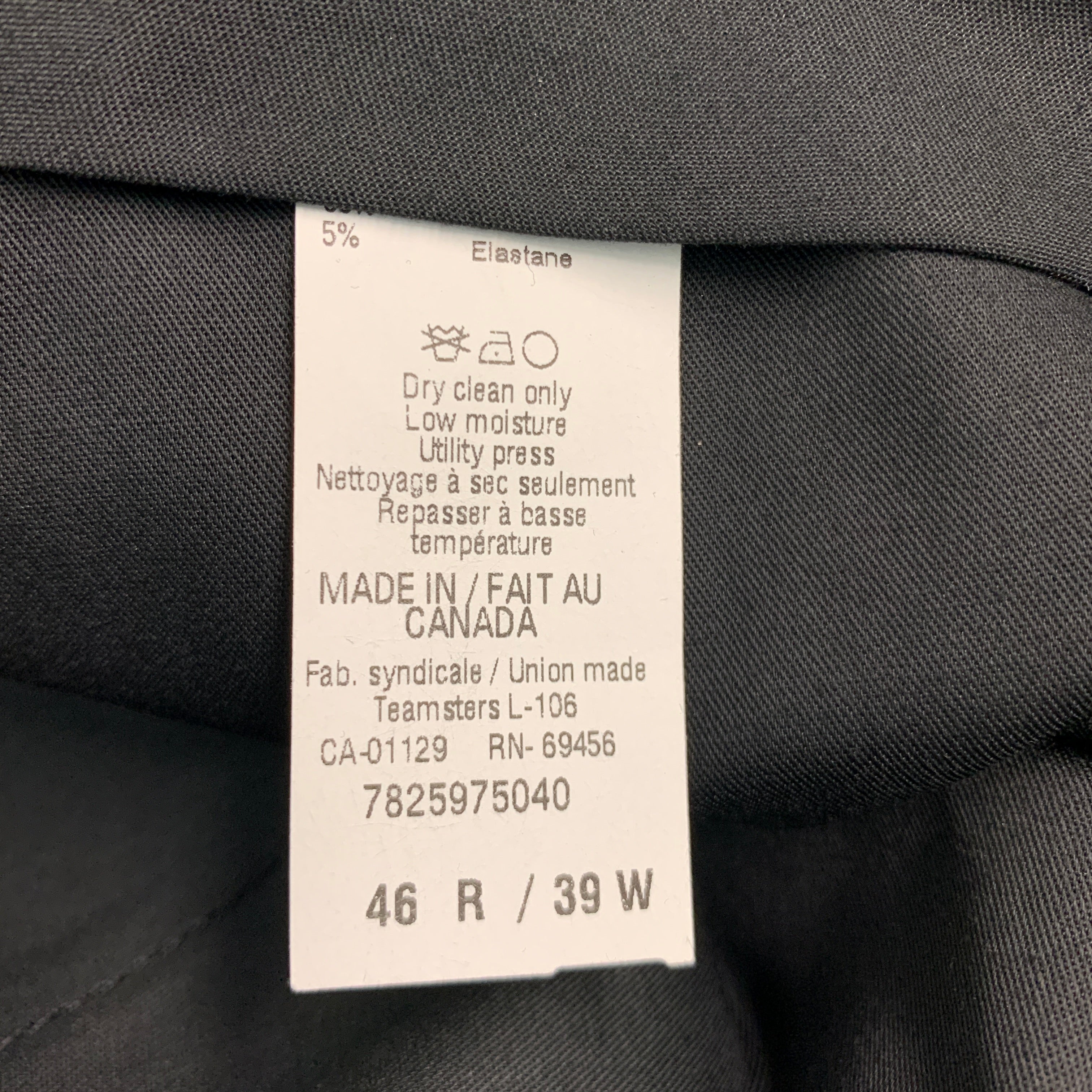 JOHN VARVATOS * U.S.A. Size 46 Black Wool Elastane Single breasted Suit - Image 10