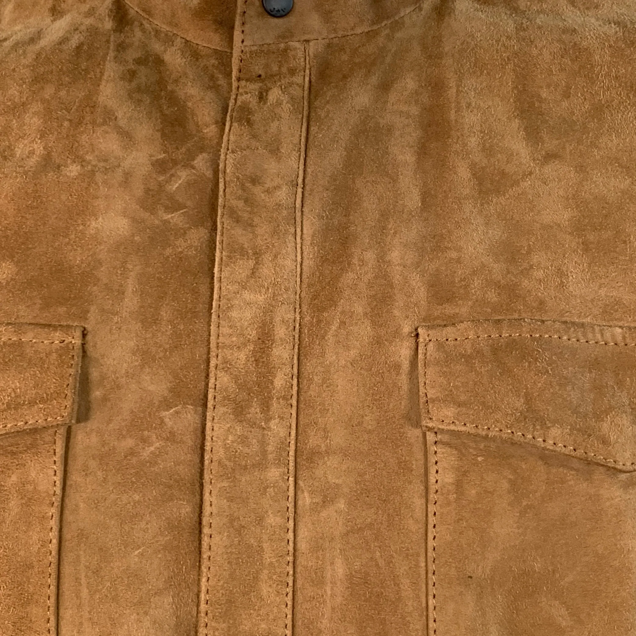 JOHN VARVATOS * U.S.A. Size L Brown Goat Suede Snaps Shirt Jacket - Image 6