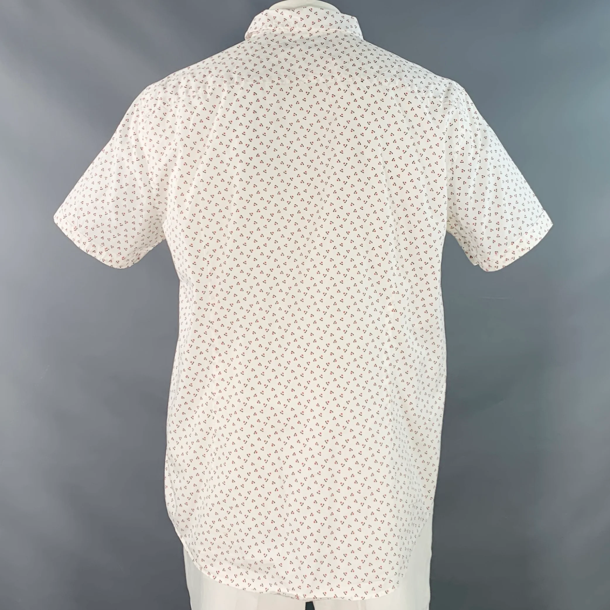 JOHN VARVATOS * U.S.A. Size XL White Black Red Graphic Short Sleeve Shirt - Image 4