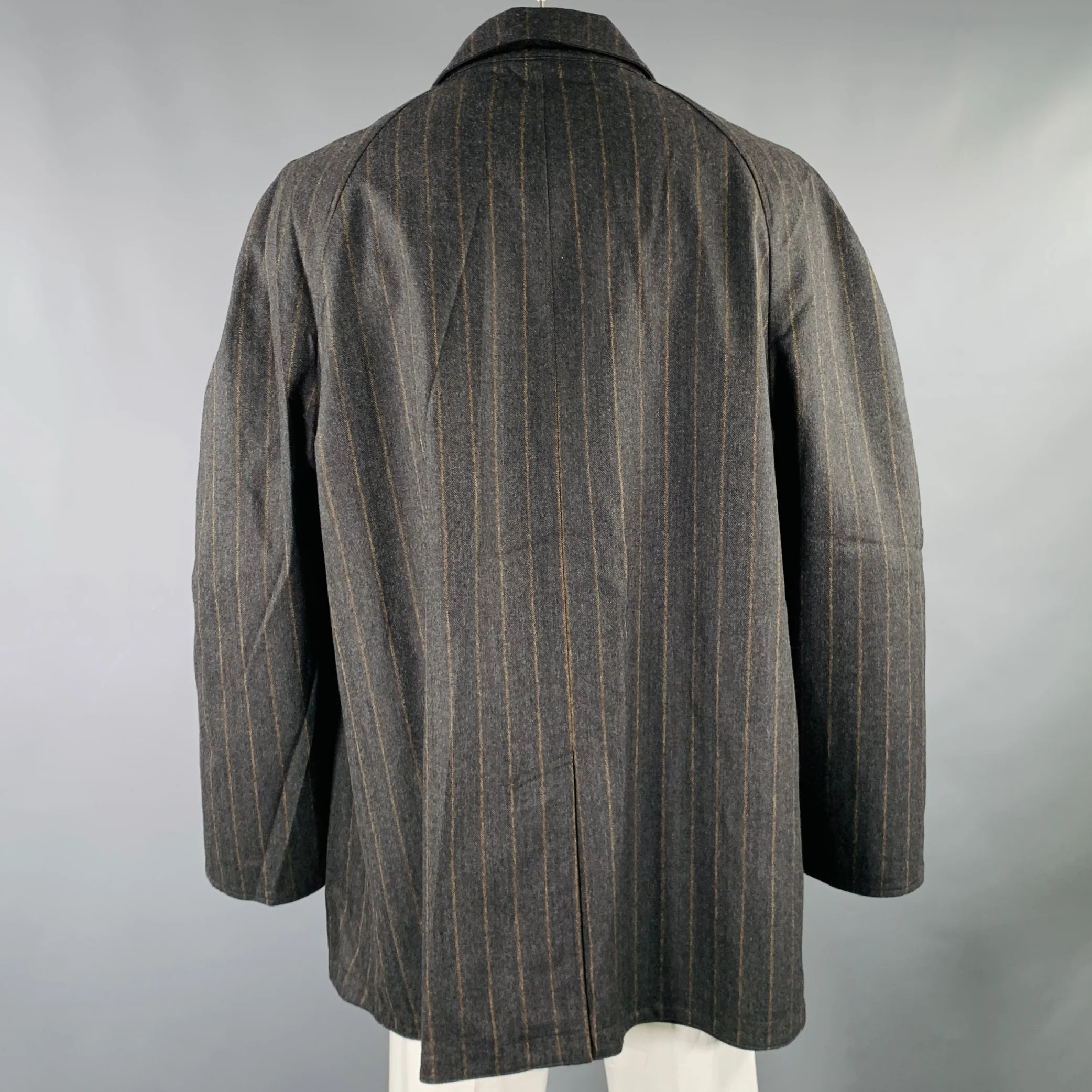 JOHN W. NORDSTROM Size 48 Black Grey Brown Reversible Coat - Image 4