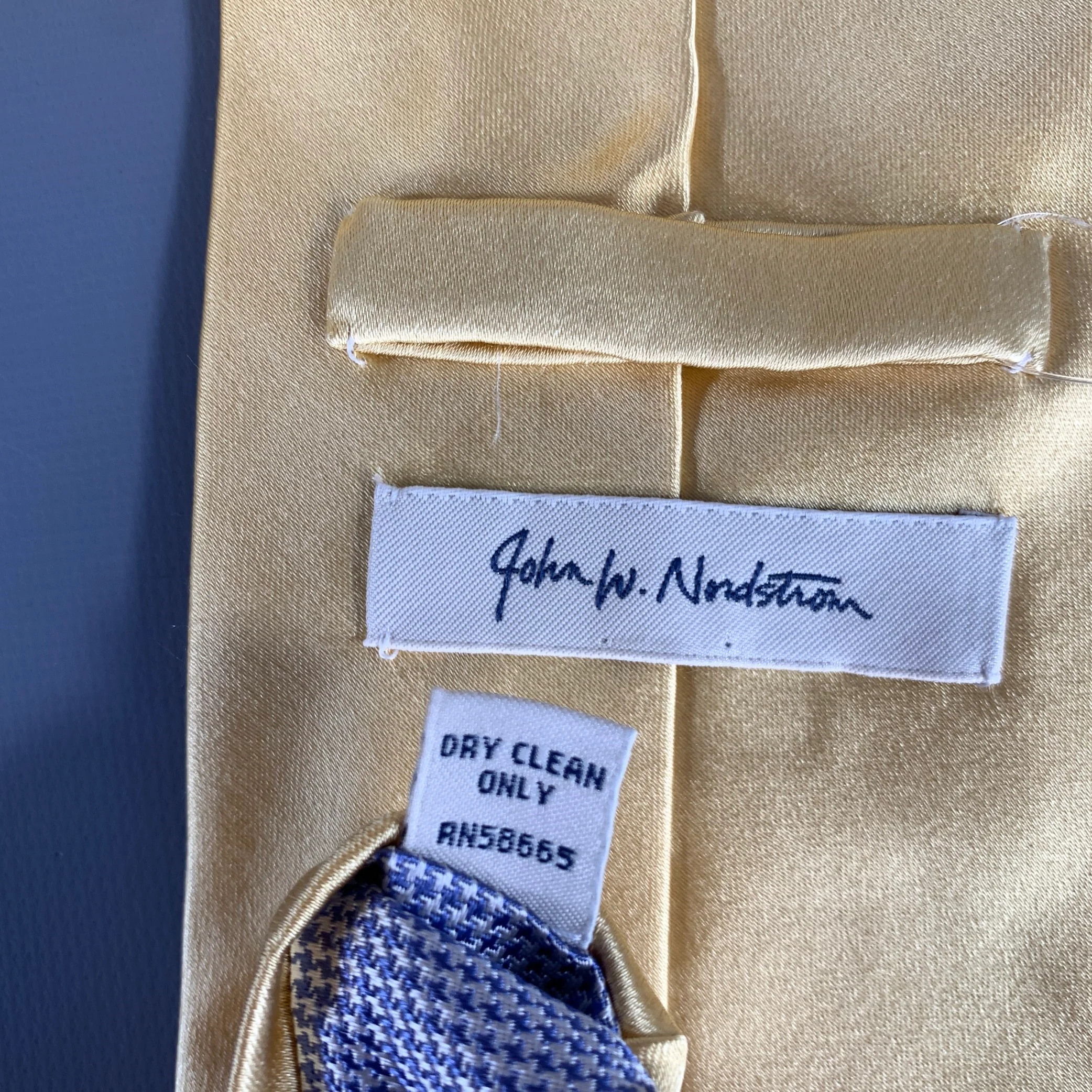 JOHN W NORDSTROM Yellow Gold Solid Silk Tie - Image 4