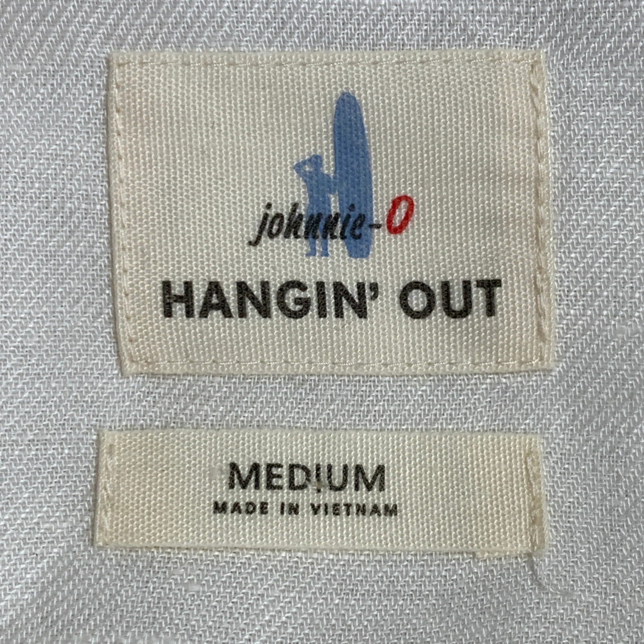 JOHNNIE-O Size M Cream Linen Blend Button Down Collar Two Pockets Long Sleeve Shirt - Image 8