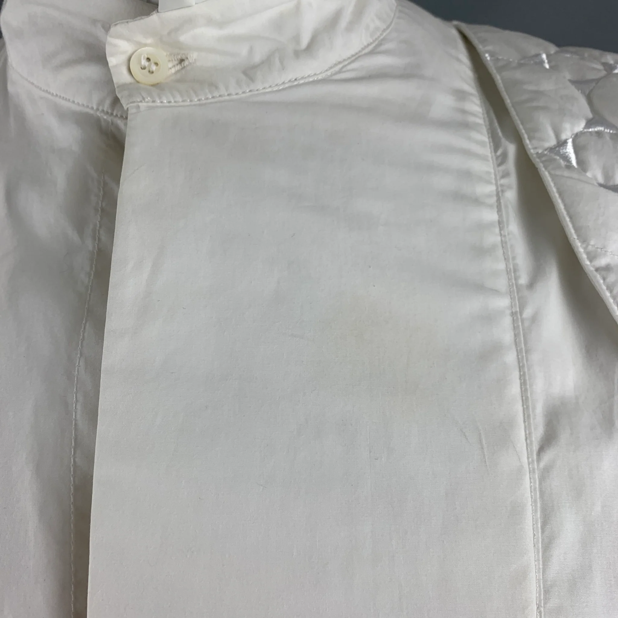 JORDANLUCA Size L White Quilted Cotton Harness Long Sleeve Shirt - Image 5