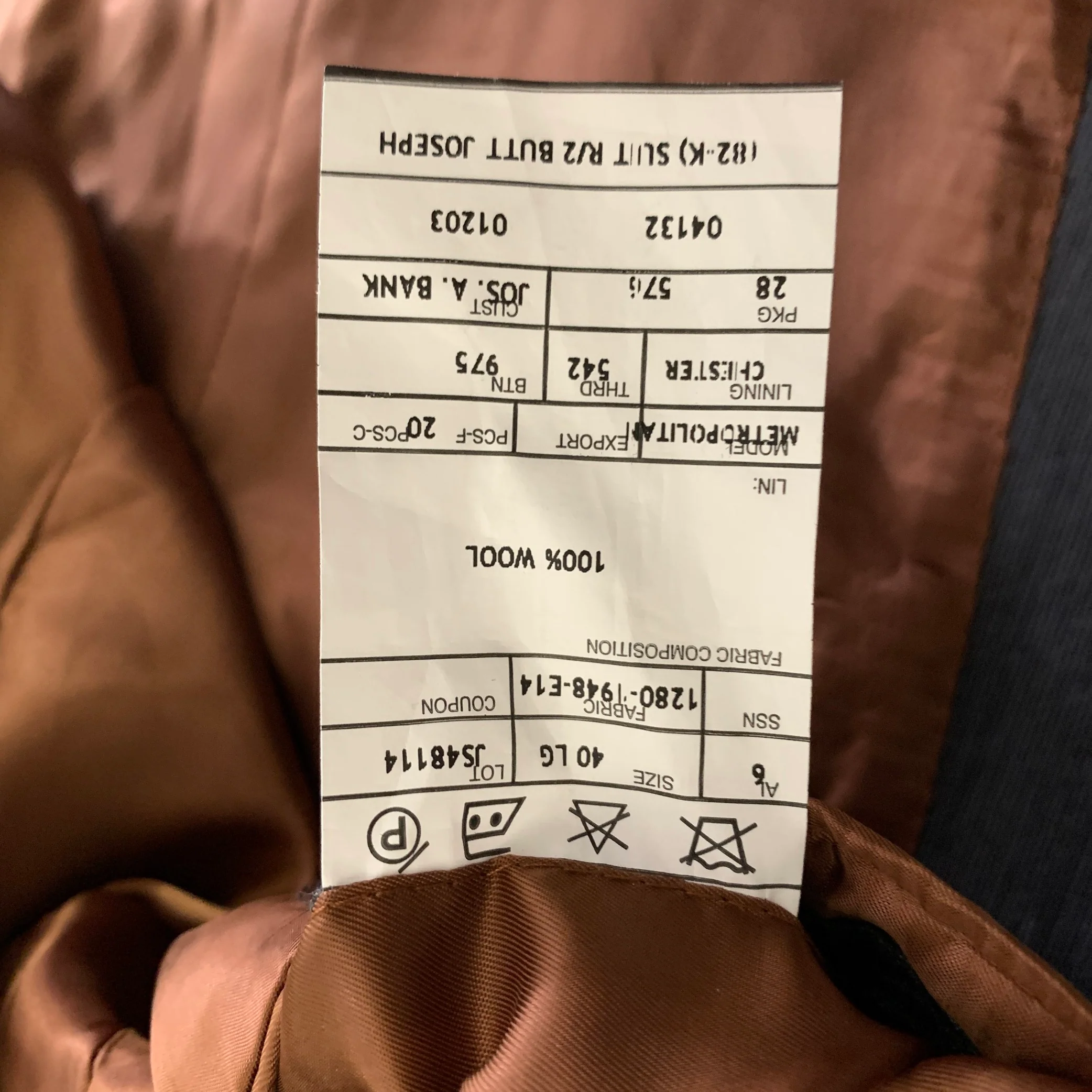 JOS. A. BANK Grey Rust Wool Sport Coat - Image 6