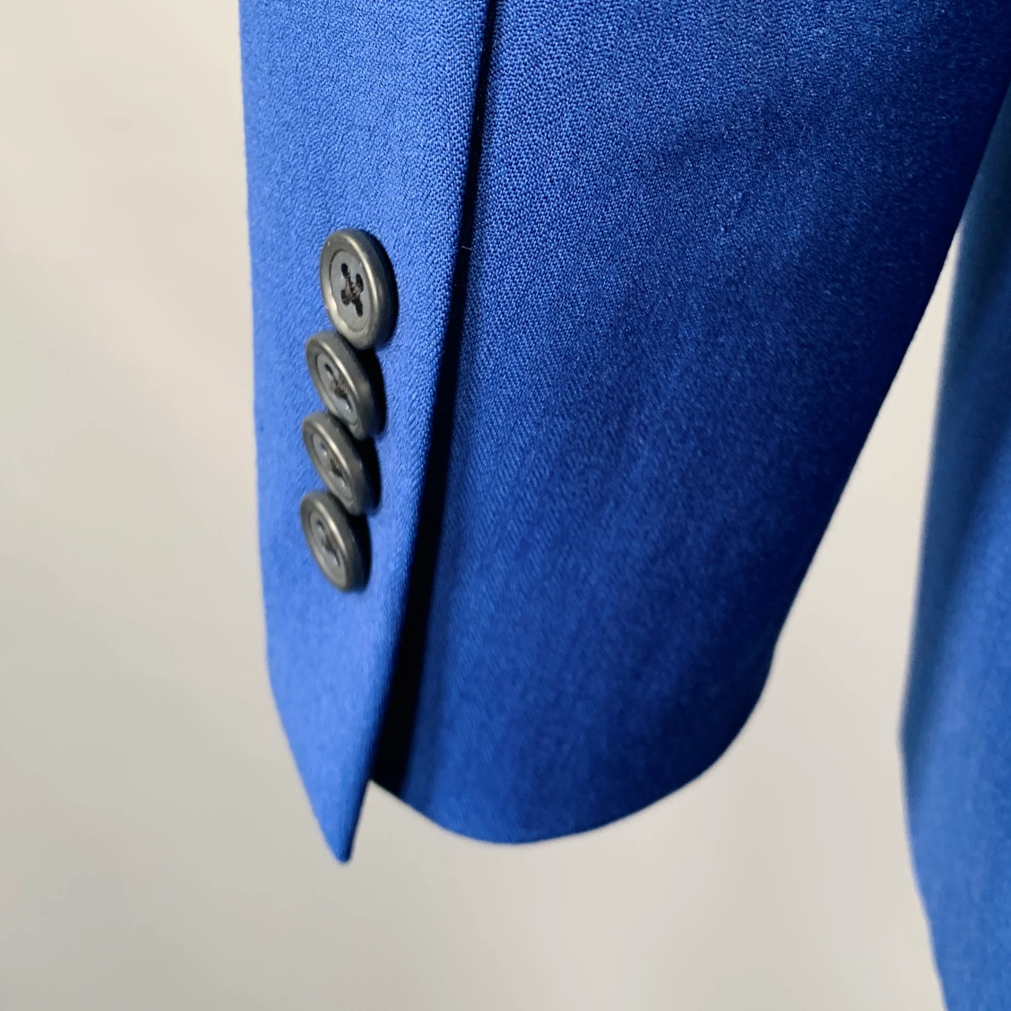 JOSEPH ABBOUD Size 40 Blue Wool Blend Single Breasted Suit - Image 7