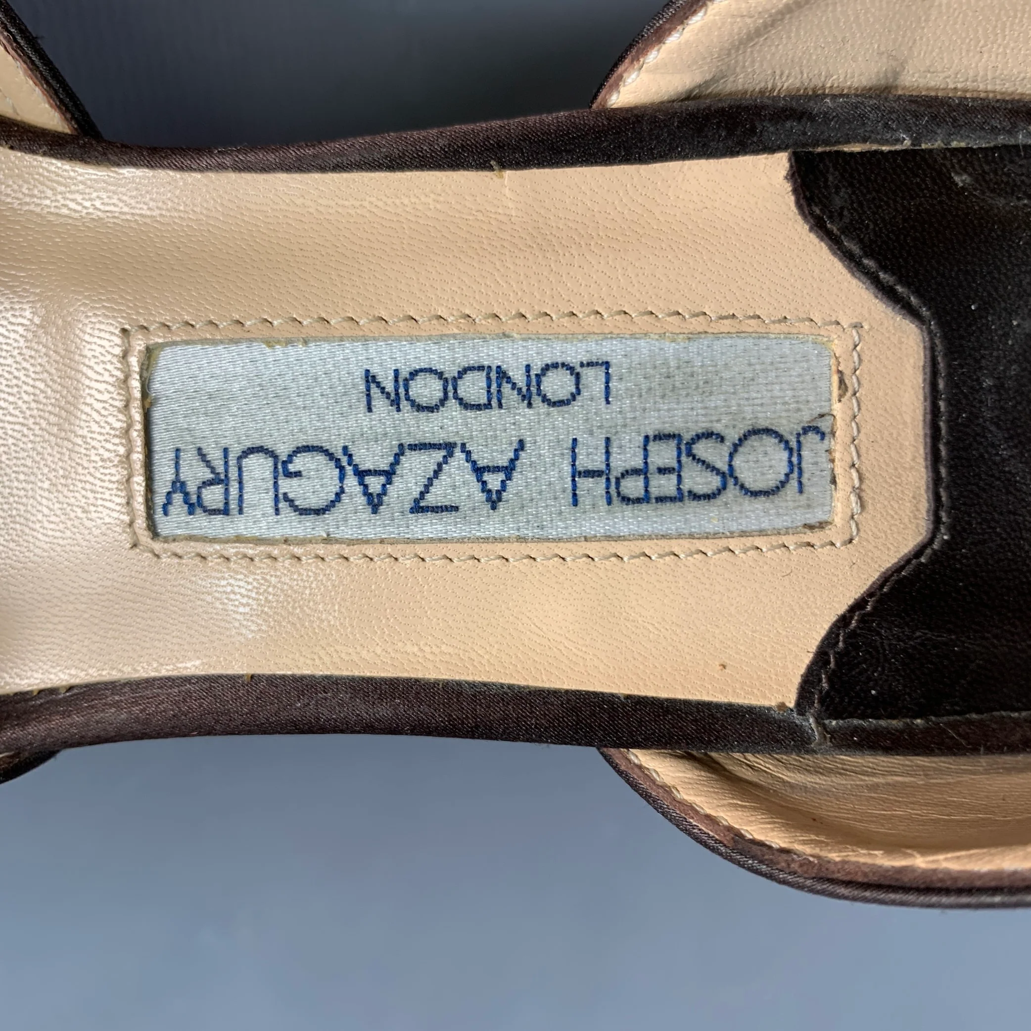 JOSEPH AZAGURY Size 7 Brown Silk Pointed Toe Pumps - Image 7