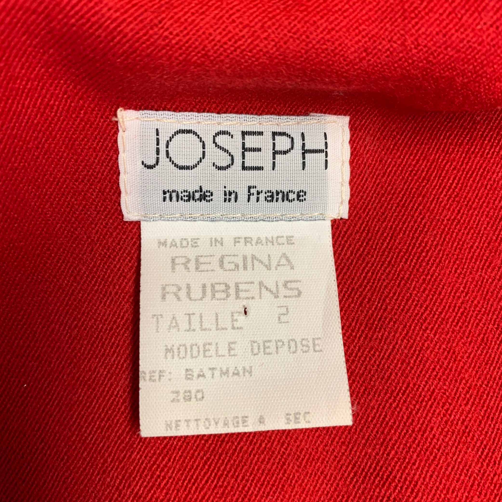 JOSEPH Size 2 Red Wool Double Breasted Coat - Image 4