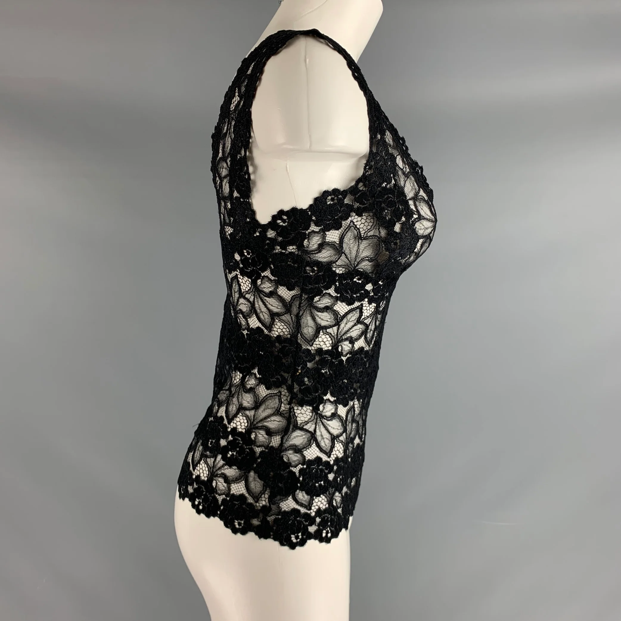 JOSIE NATORI Size S Black Nylon Spandex Sleeveless Dress Top - Image 2