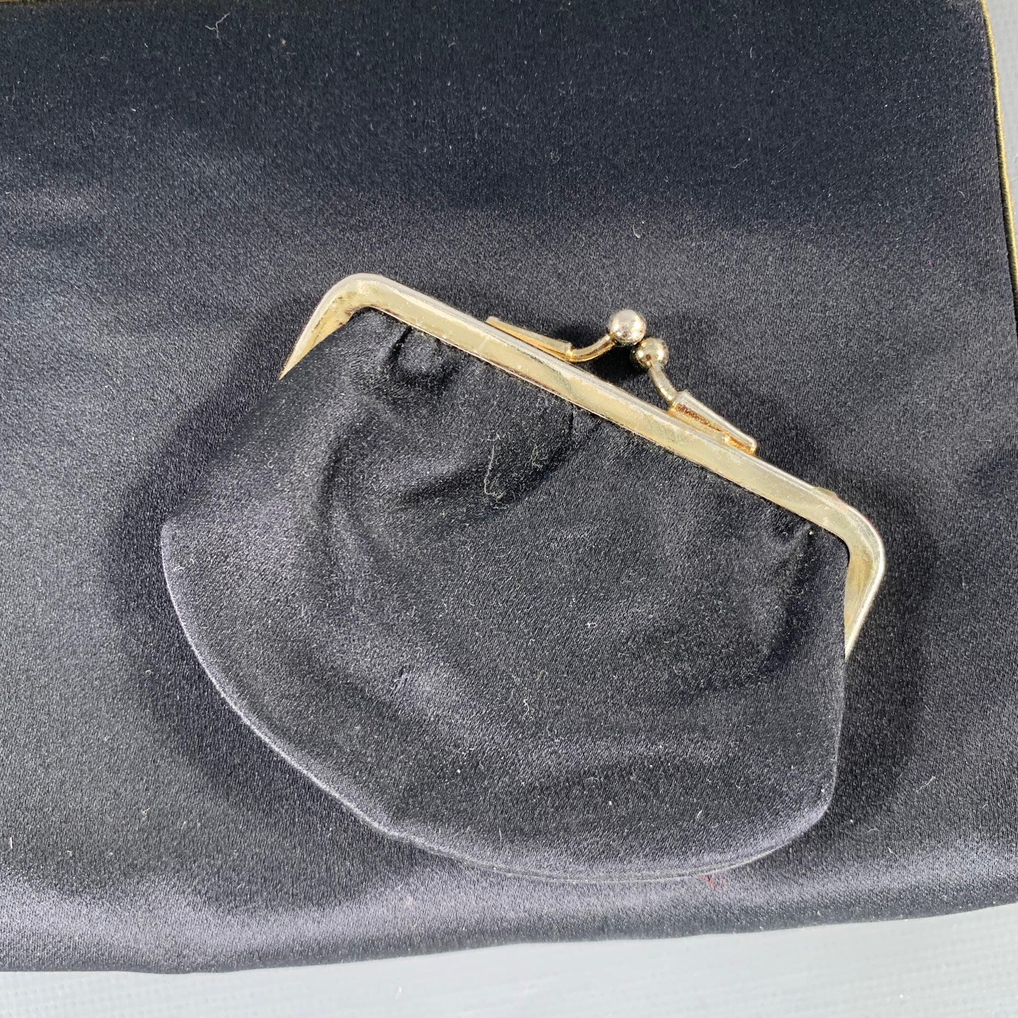 JUDITH LEIBER Black Gold Silk Rhinestones Clutch Handbag - Image 5