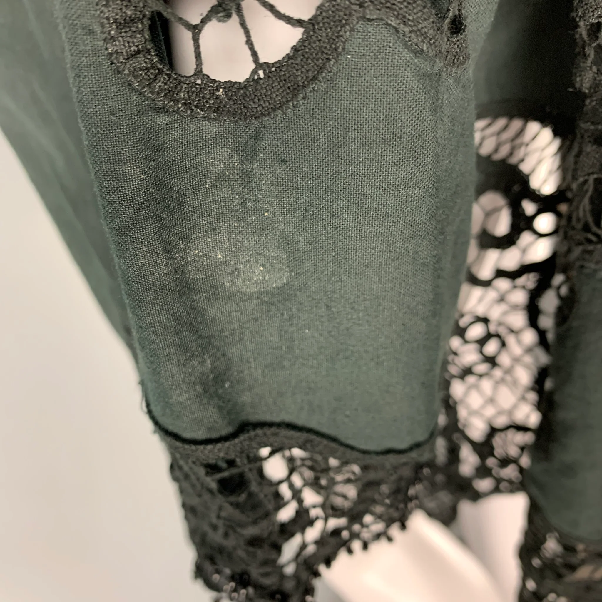 JUDY HORNBY Size S Black Cotton Eyelet Oversized Casual Top - Image 5