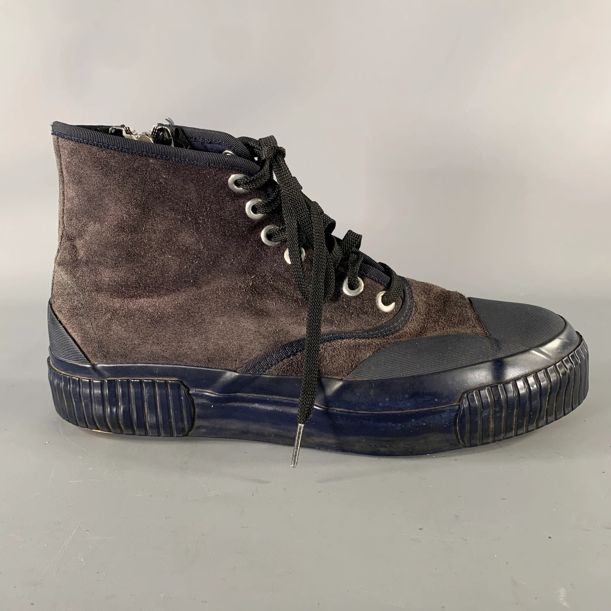 JULIEN DAVID Size 11 Black Suede High Top Sneakers - Image 2