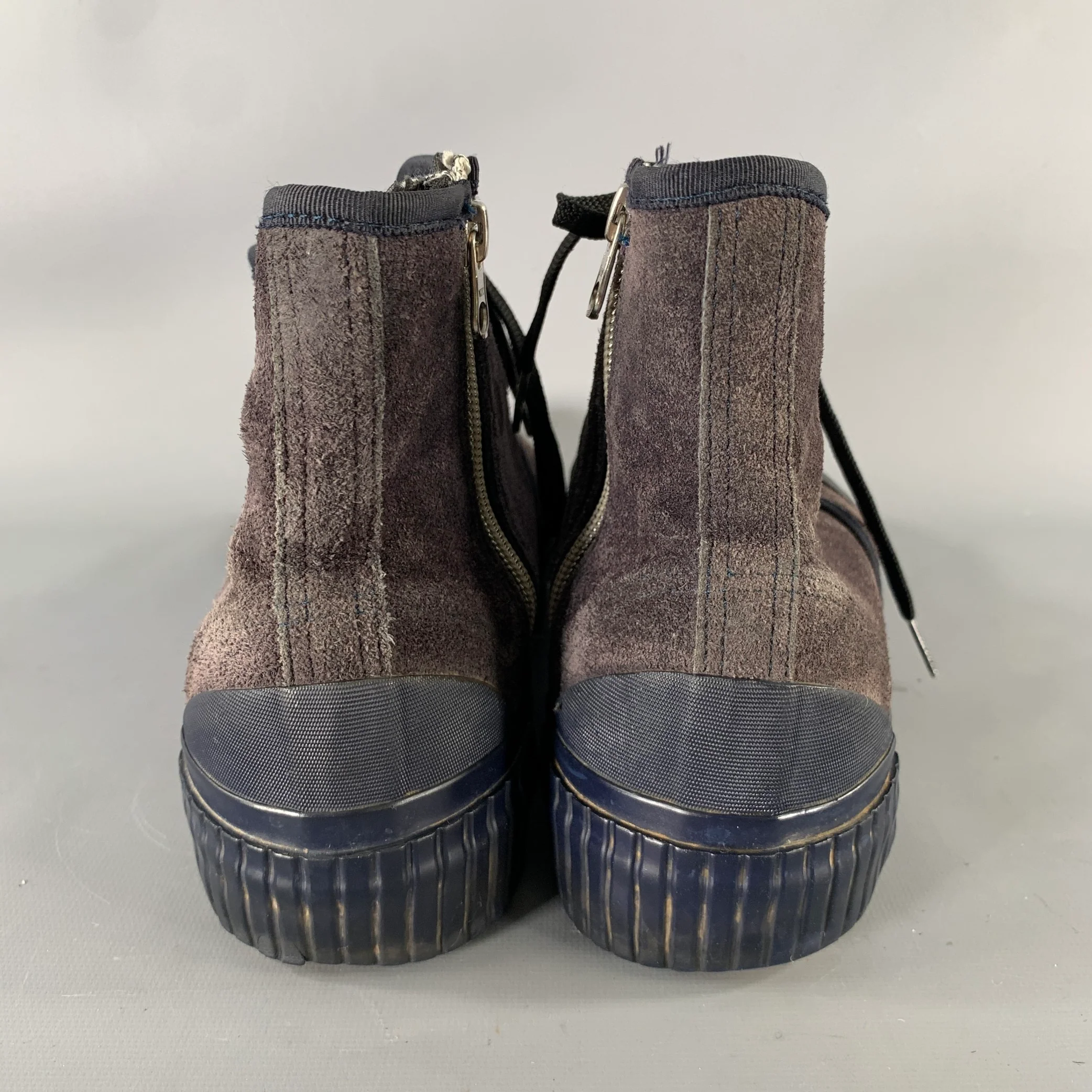 JULIEN DAVID Size 11 Black Suede High Top Sneakers - Image 3