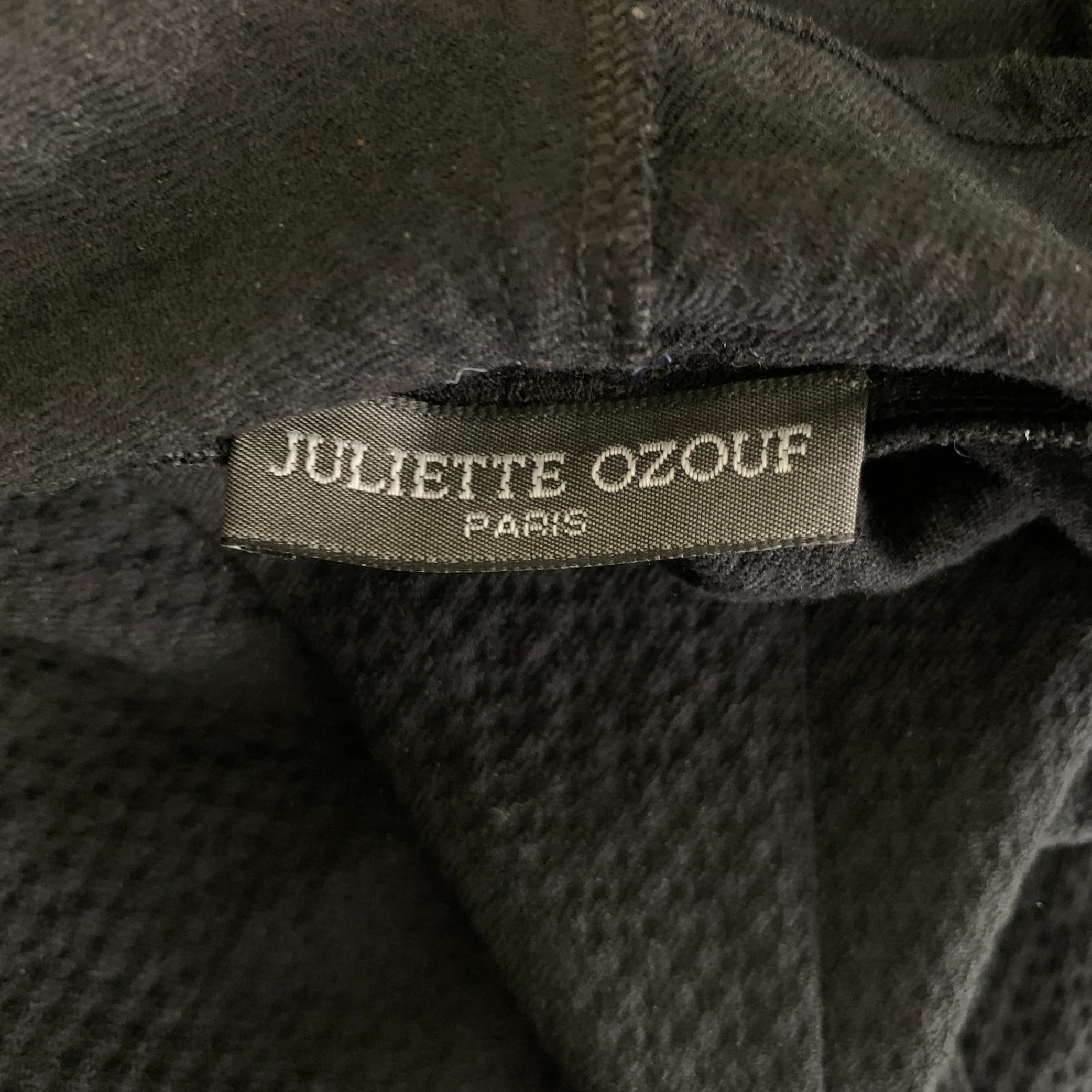 JULIETTE OZOUF Size M Black Wool Blend Textured Knee Length Dress - Image 4