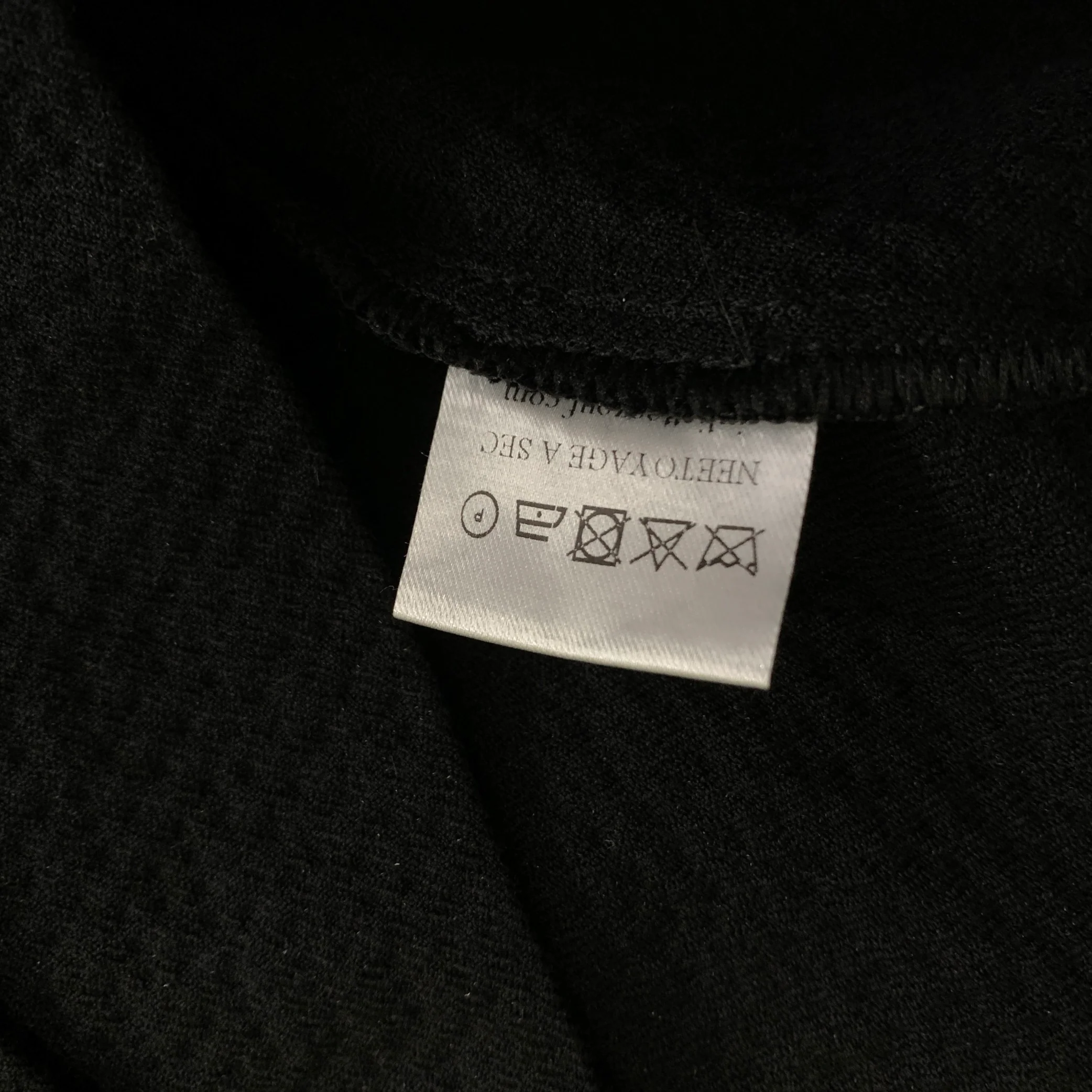 JULIETTE OZOUF Size M Black Wool Blend Textured Knee Length Dress - Image 5
