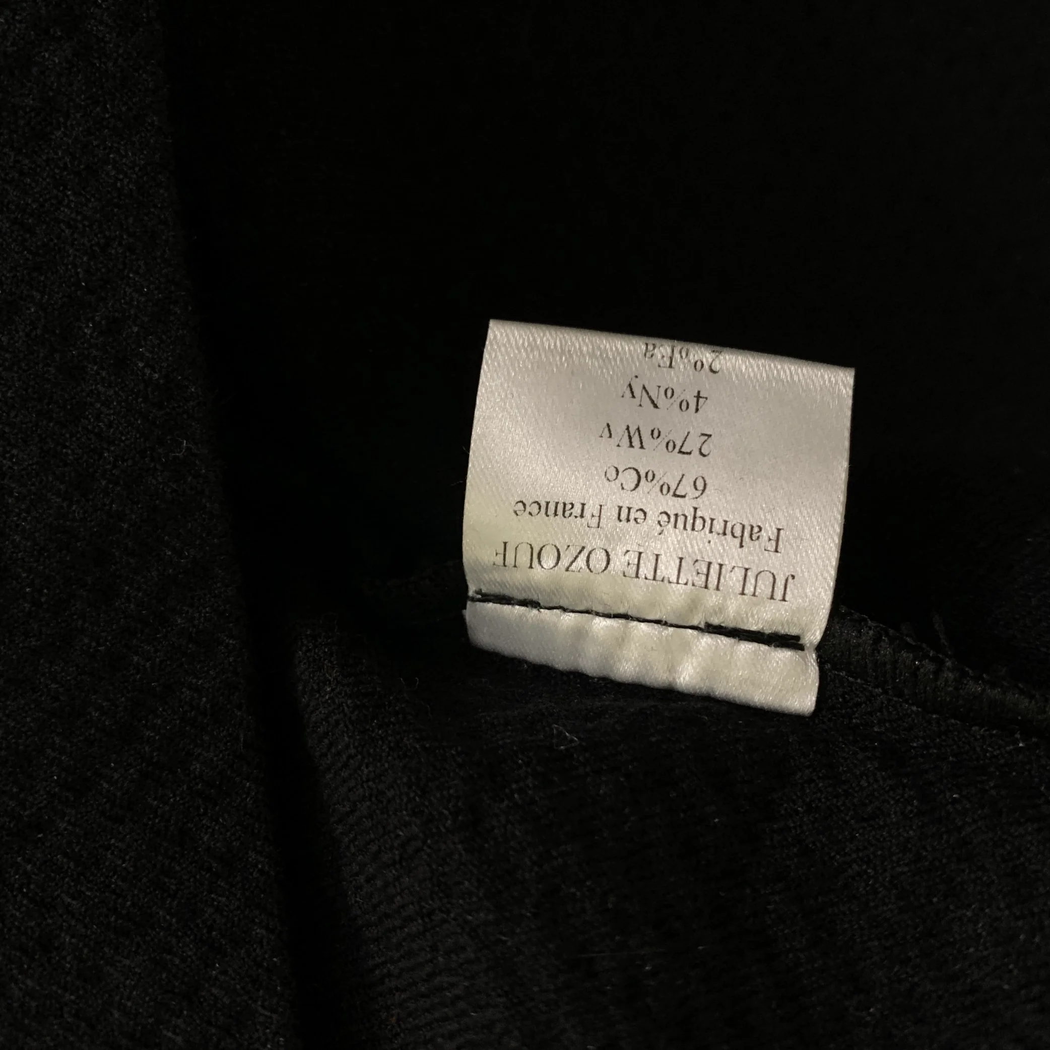 JULIETTE OZOUF Size M Black Wool Blend Textured Knee Length Dress - Image 6