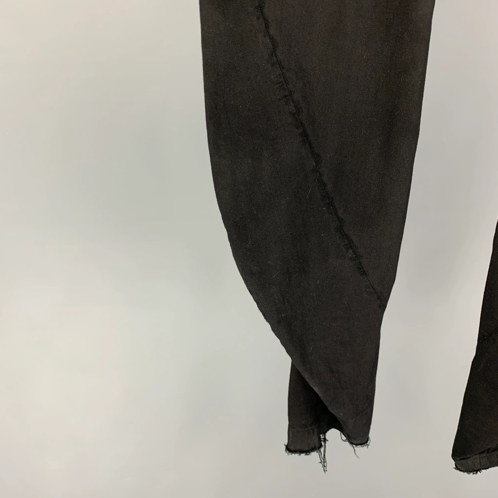 JULIUS_7 by TATSURO HORIKAWA Size L Black Cotton Crack Twisted Leg Jeans - Image 2