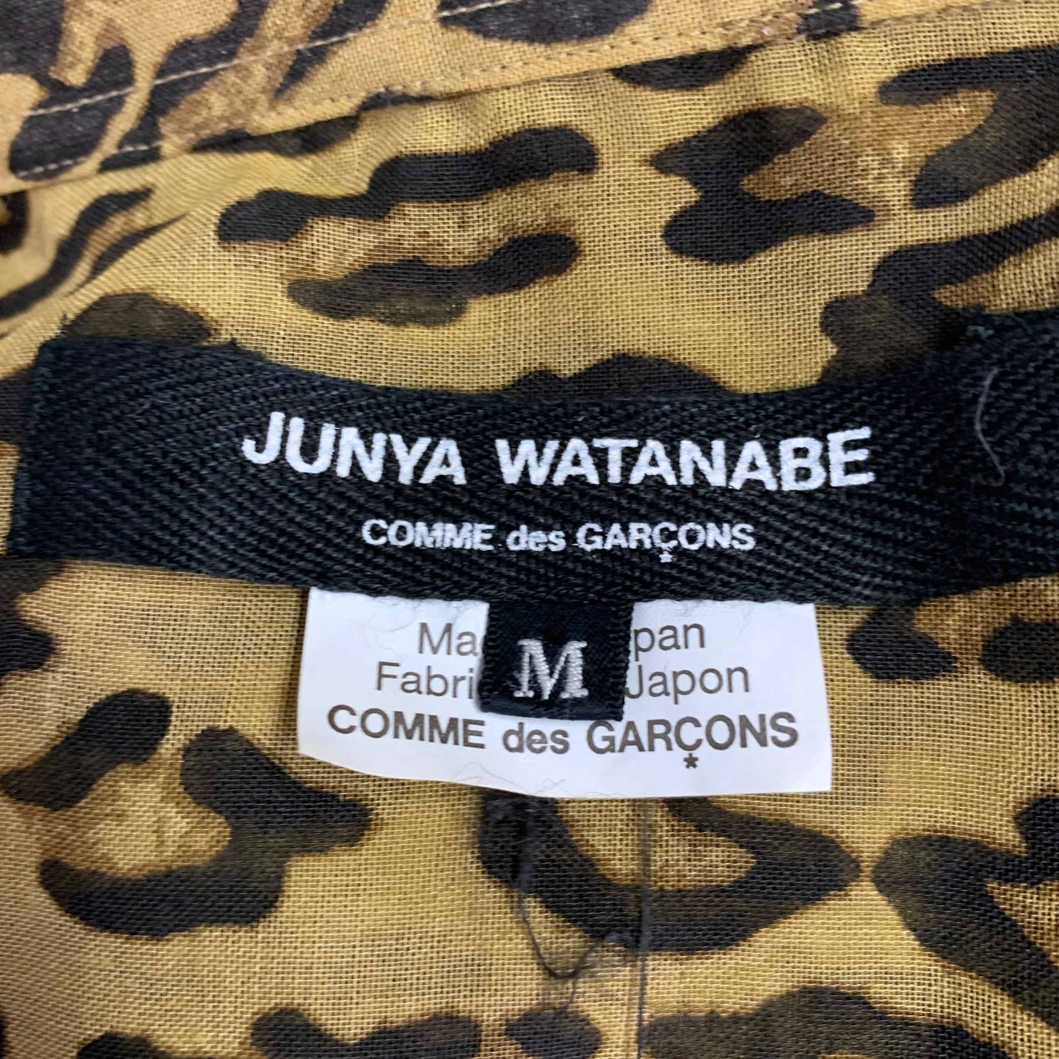 JUNYA WATANABE 2020 Size M Tan Brown Animal Print Polyester Long Sleeve Shirt - Image 5