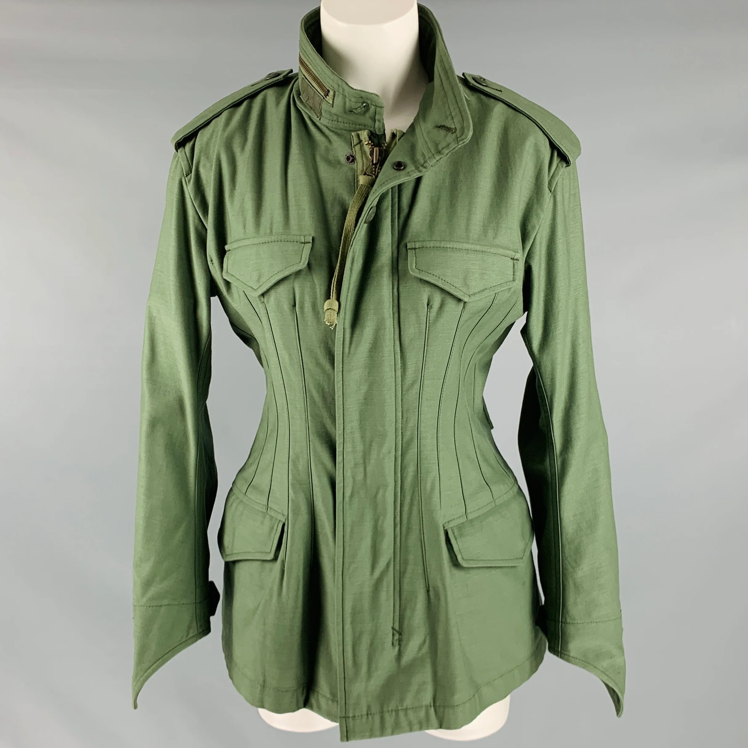 JUNYA WATANABE AW10 Runway Size L Green Cotton Military Coat