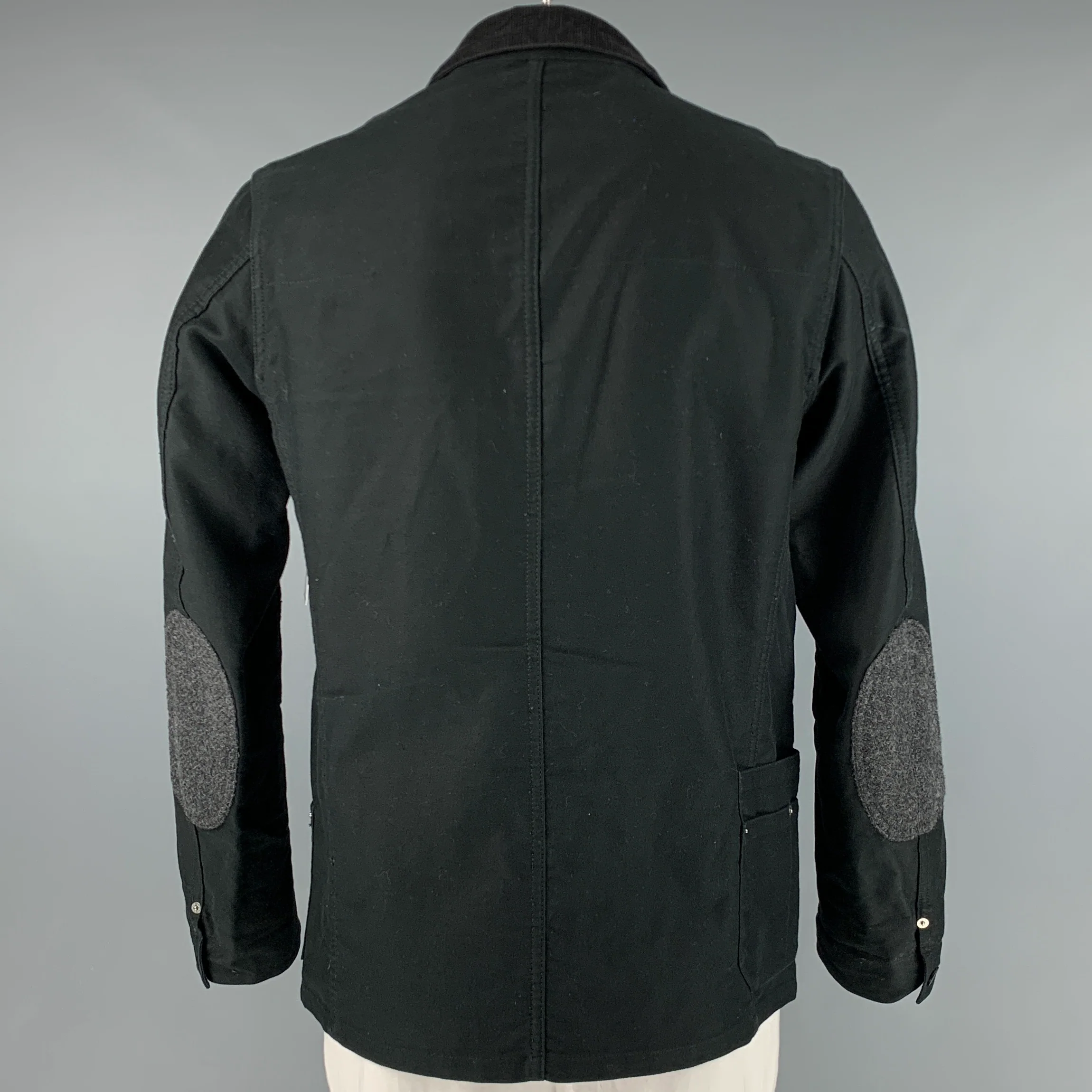 JUNYA WATANABE Size L Black Mixed Fabrics Cotton Worker Jacket - Image 3