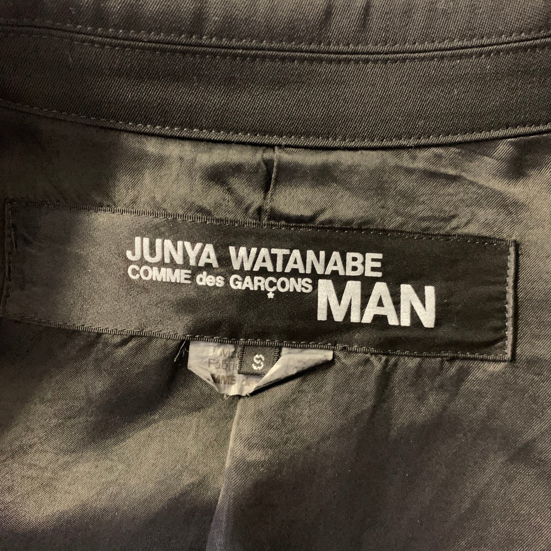 JUNYA WATANABE Size S Black Cotton Wool Shawl Collar Sport Coat - Image 6