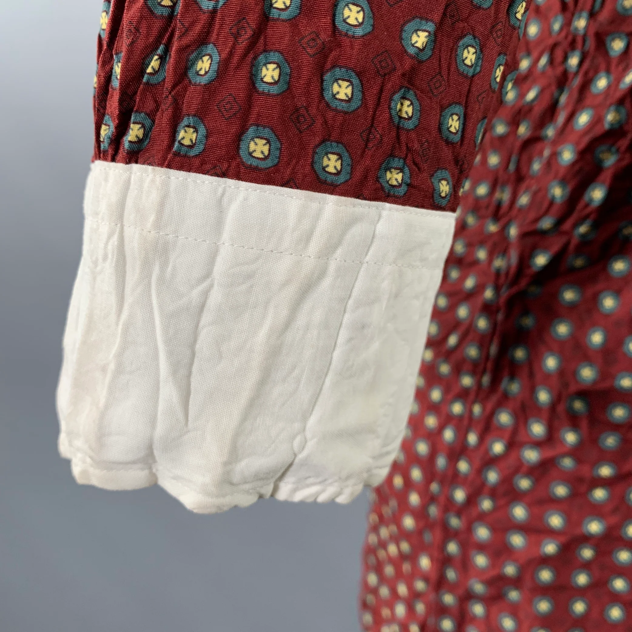 JUNYA WATANABE Size S Burgundy White Polyester Dots 3/4 Sleeves Midi Dress - Image 6