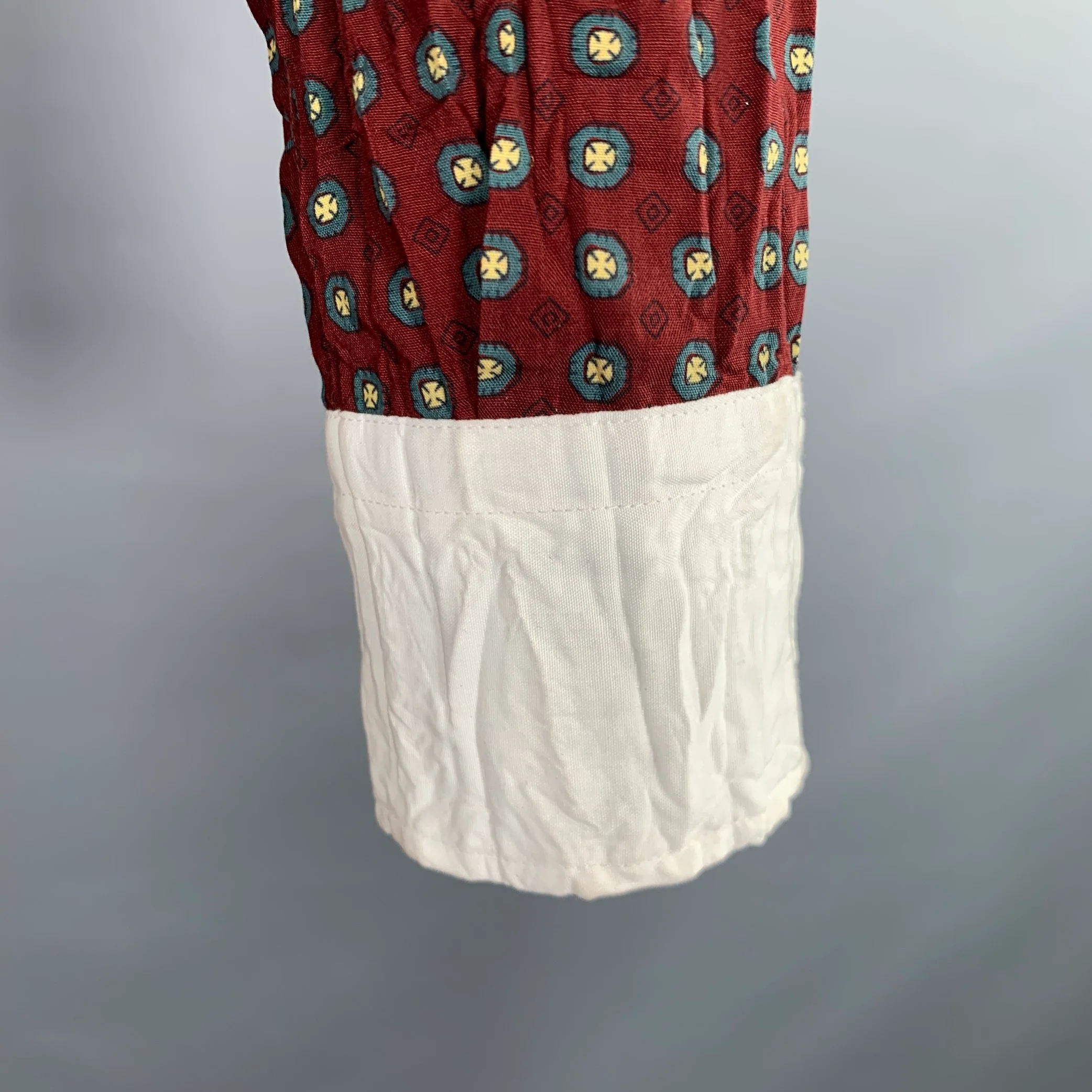 JUNYA WATANABE Size S Burgundy White Polyester Dots 3/4 Sleeves Midi Dress - Image 7