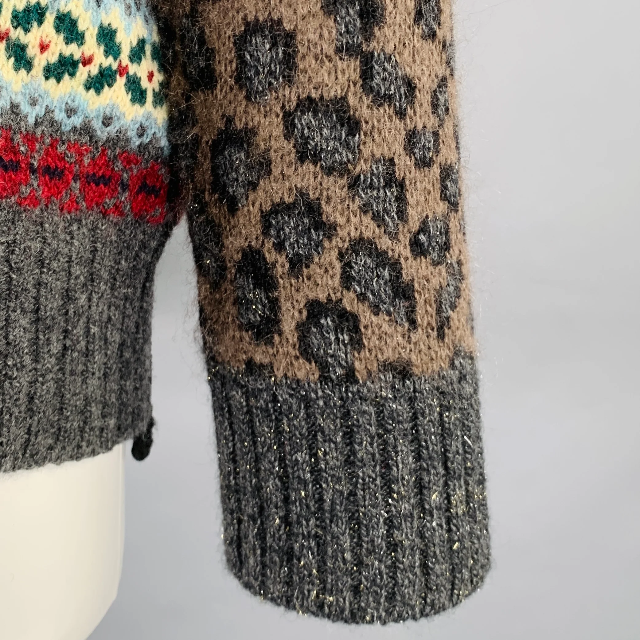 JUNYA WATANABE Size S Multi Color Wool Blend Mixed Patterns Sweater - Image 3
