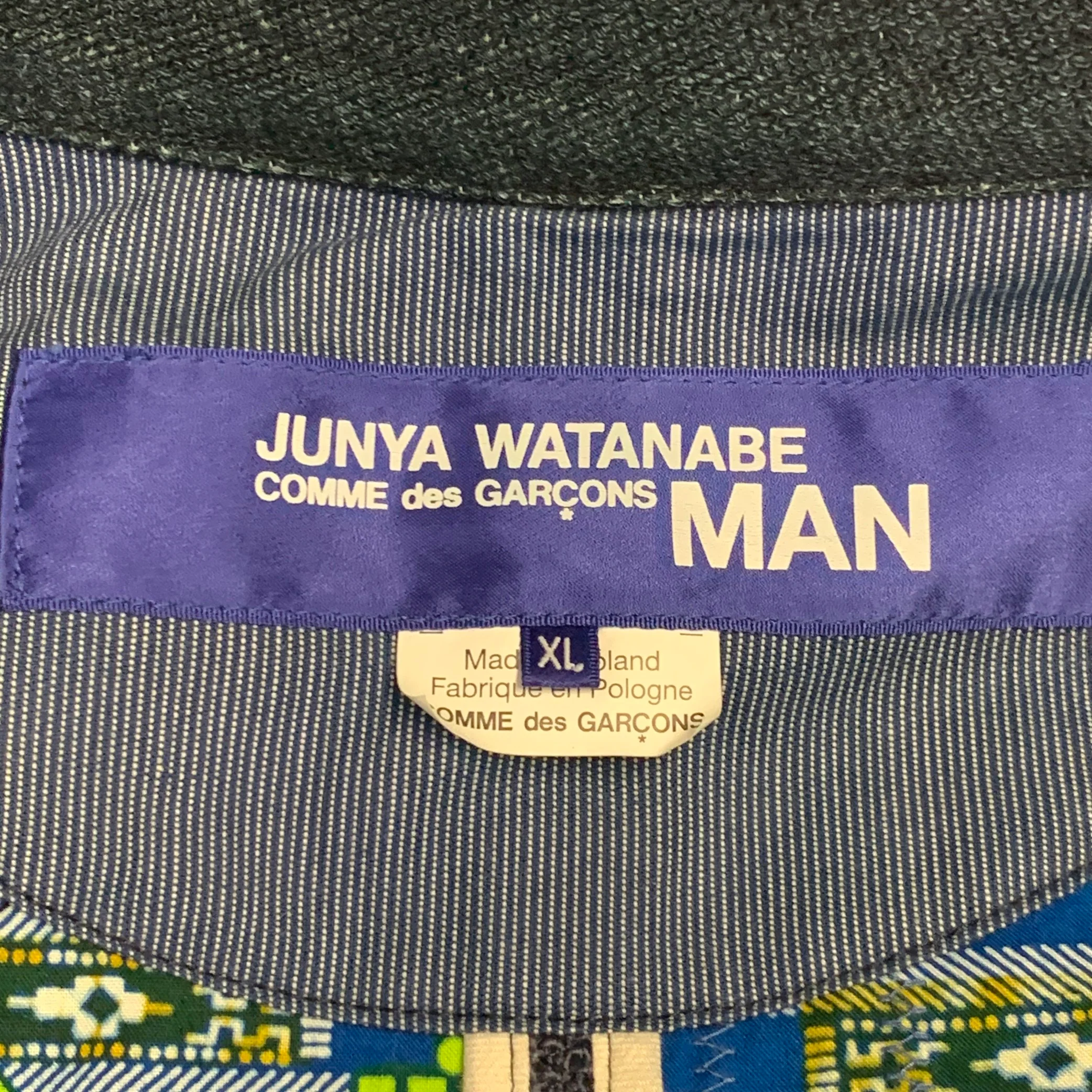 JUNYA WATANABE Size XL Navy Blue Embroidery Jute Worker Jacket - Image 7