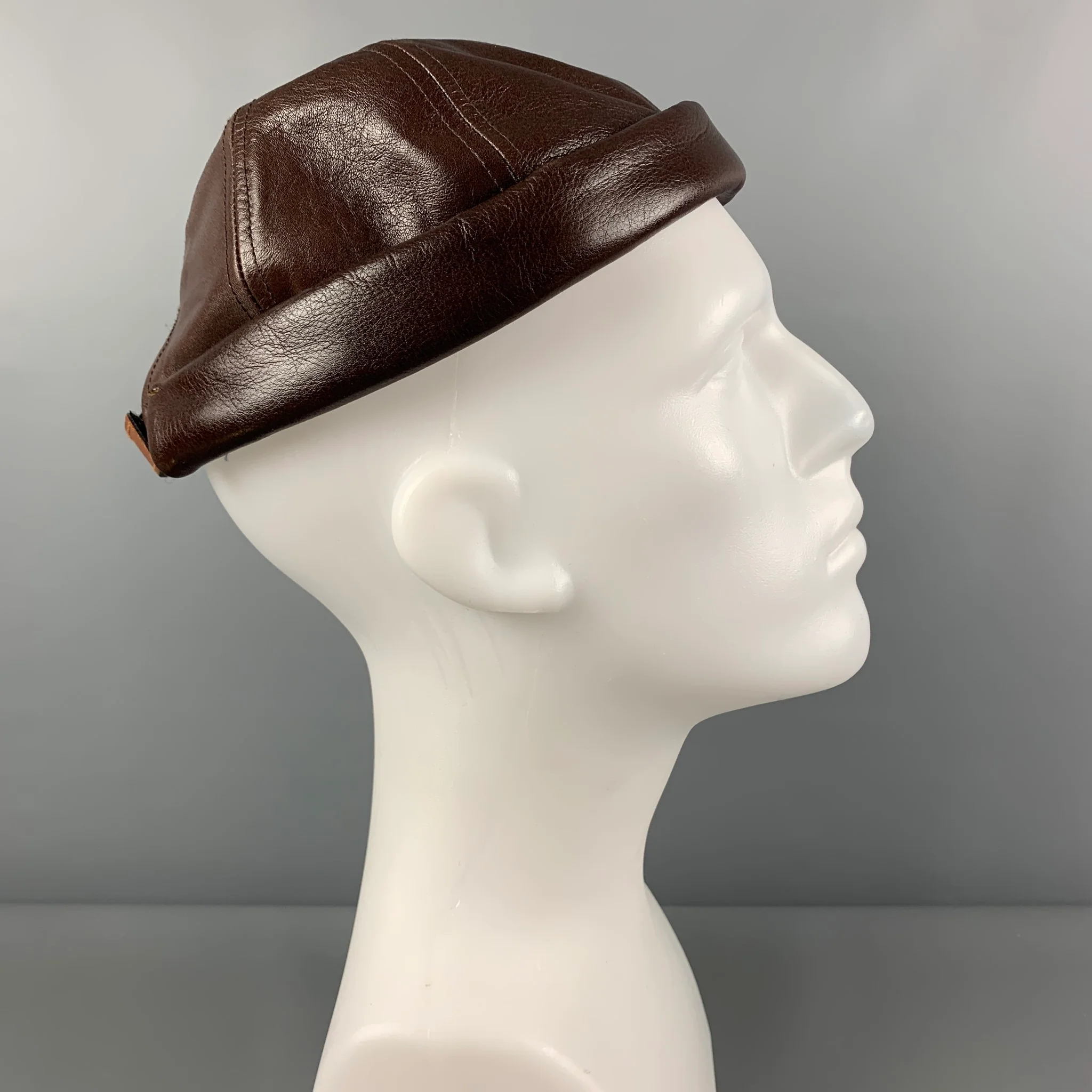 JUNYA WATANABE x Beton Cire Size OS Brown Leather Cap - Image 3