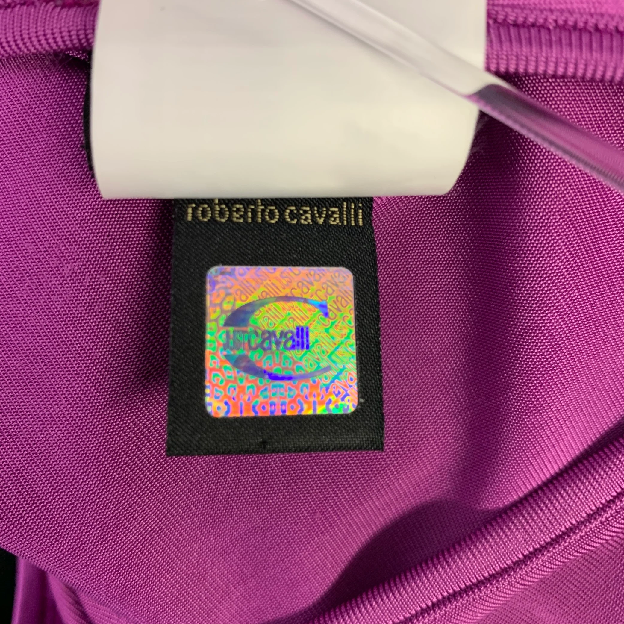 JUST CAVALLI Size 4 Pink Viscose Blend Ruched 3/4 Sleeves Casual Top - Image 11