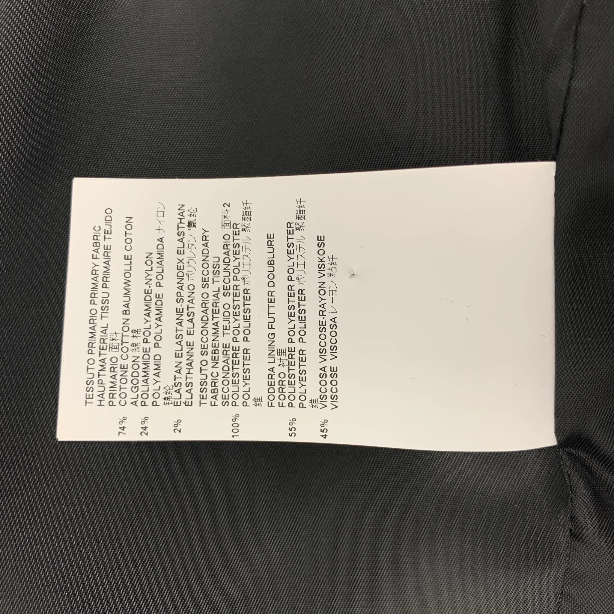 JUST CAVALLI Size 42 Grey Black Snake Skin Print Cotton Blend Peak Lapel Sport Coat - Image 6