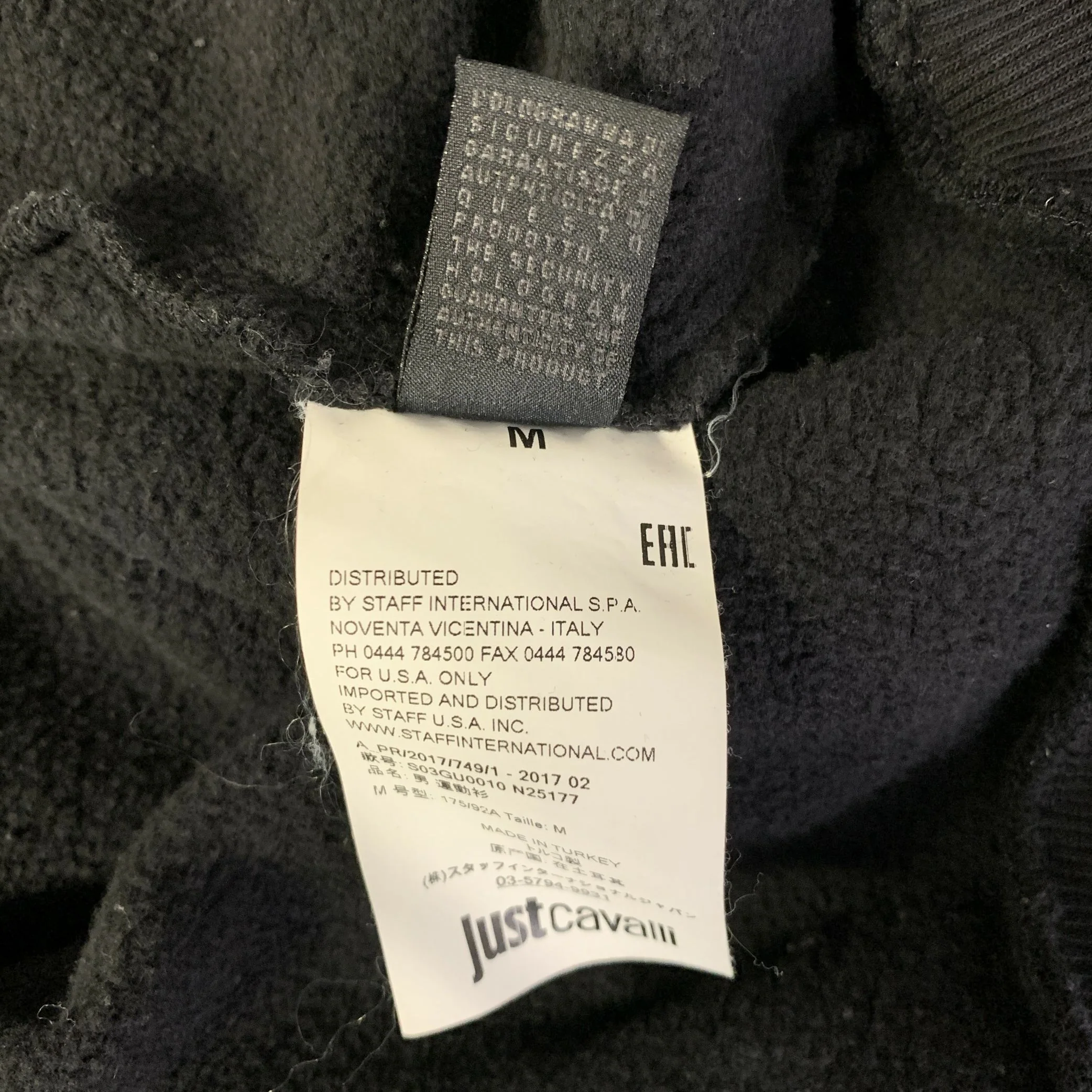 JUST CAVALLI Size M Black Embroidery Cotton Crew-Neck Sweatshirt - Image 8