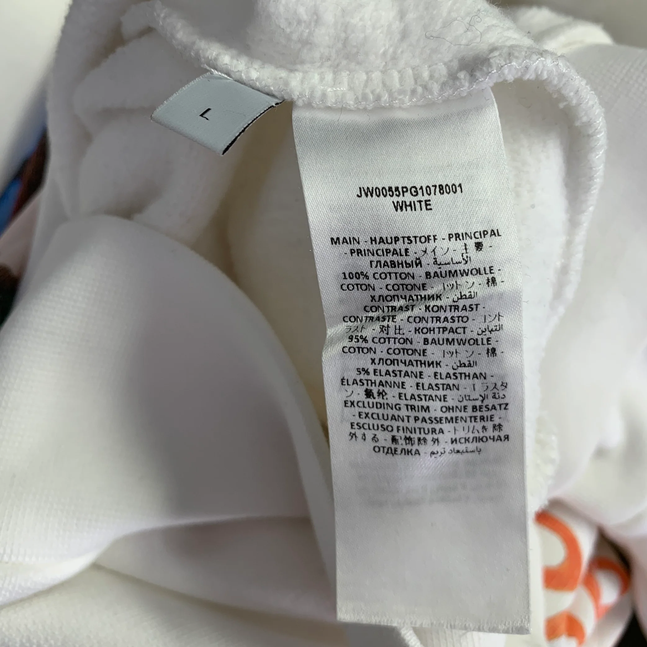 JW ANDERSON Size L White Multi Color Carrie Print Cotton Hooded Sweatshirt - Image 9