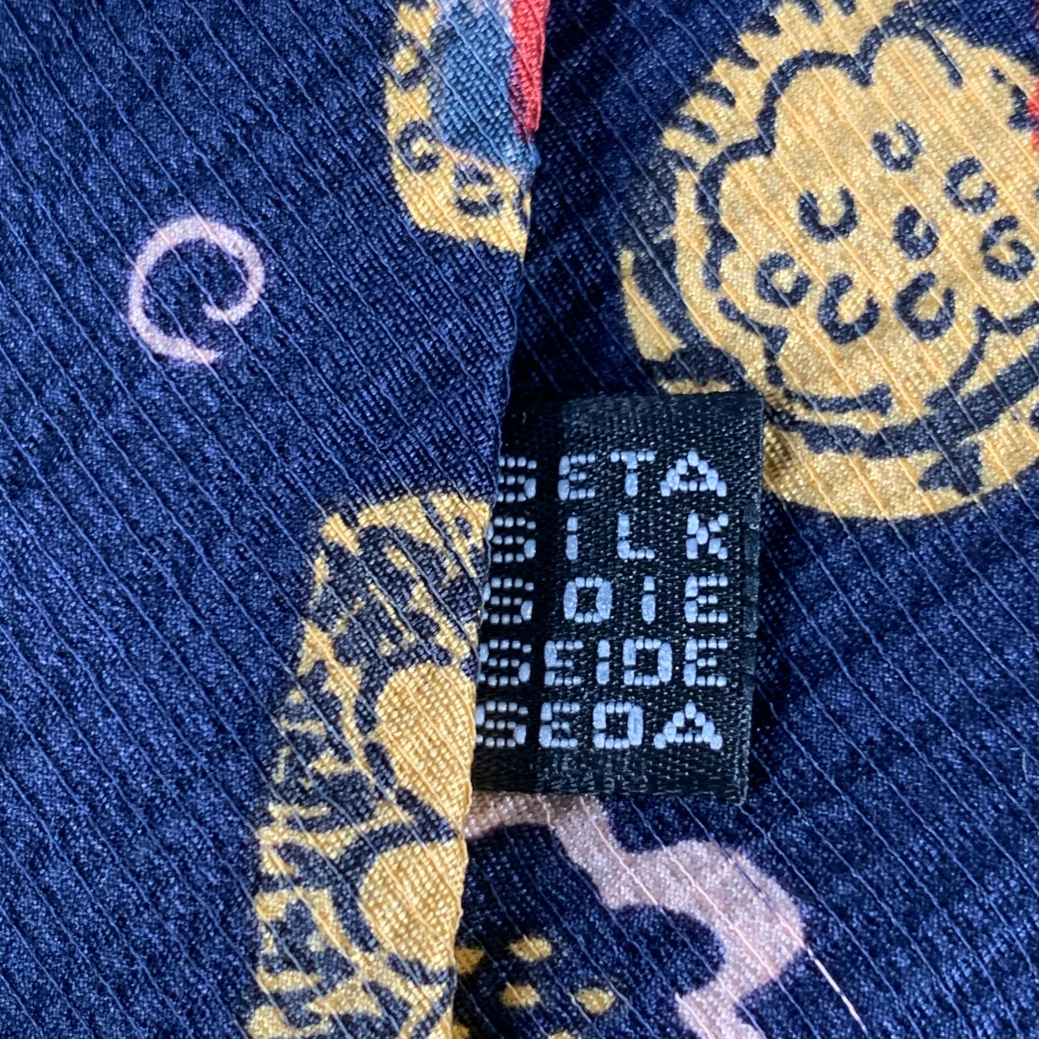K SAN FRANCISCO Navy Multi Color Abstract Tie - Image 4