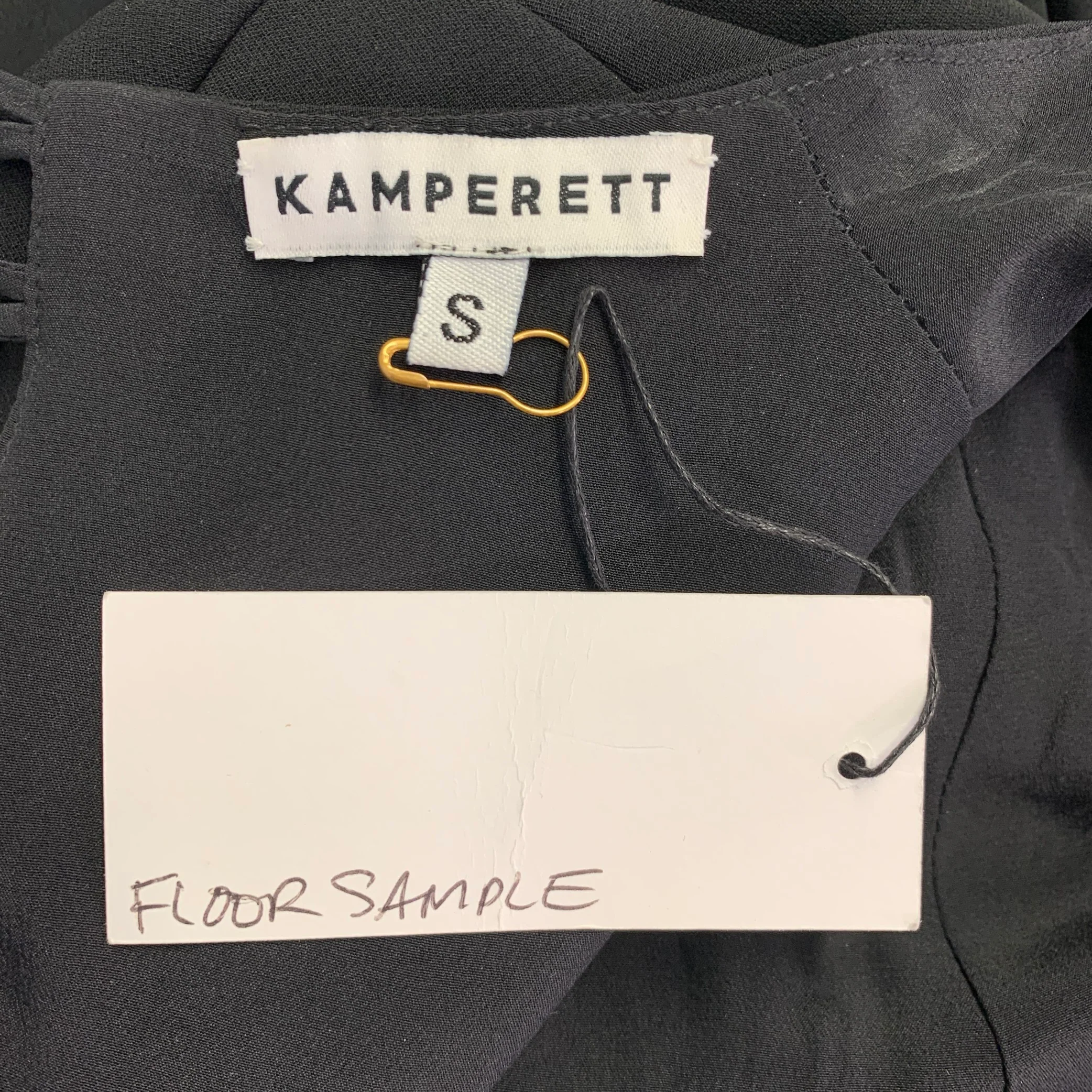 KAMPERETT Size S Arc Black Long Sleeve Keyhole Back Evening Gown - Image 5