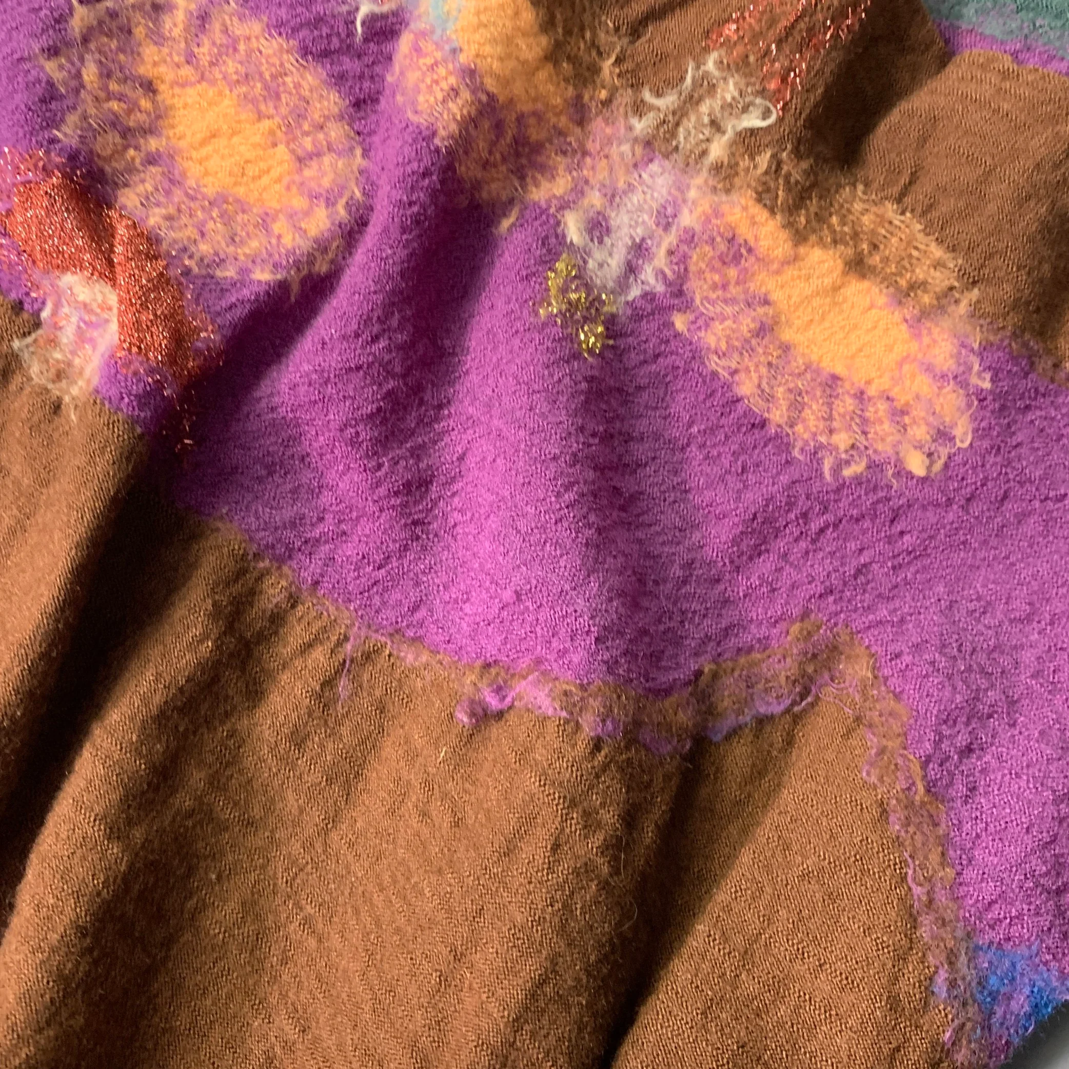 KAPITAL Brown Multi Color Sugar Skull Wool Scarf - Image 8