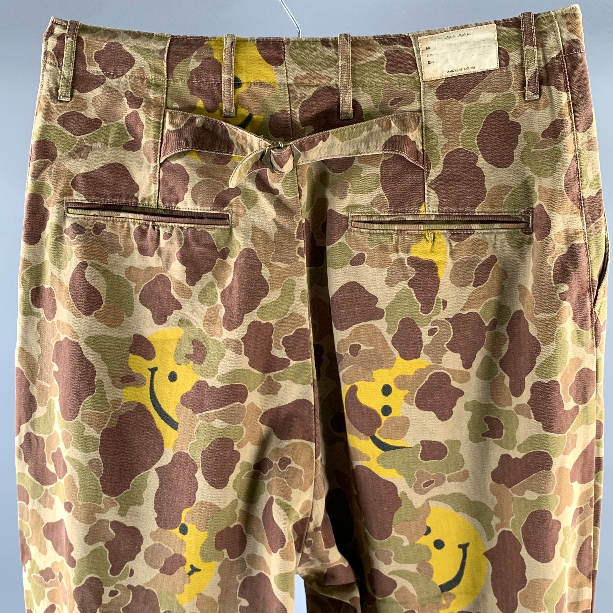 KAPITAL Size 33 Brown Dessert Camo Happy Face Cotton Baggy Pants - Image 2