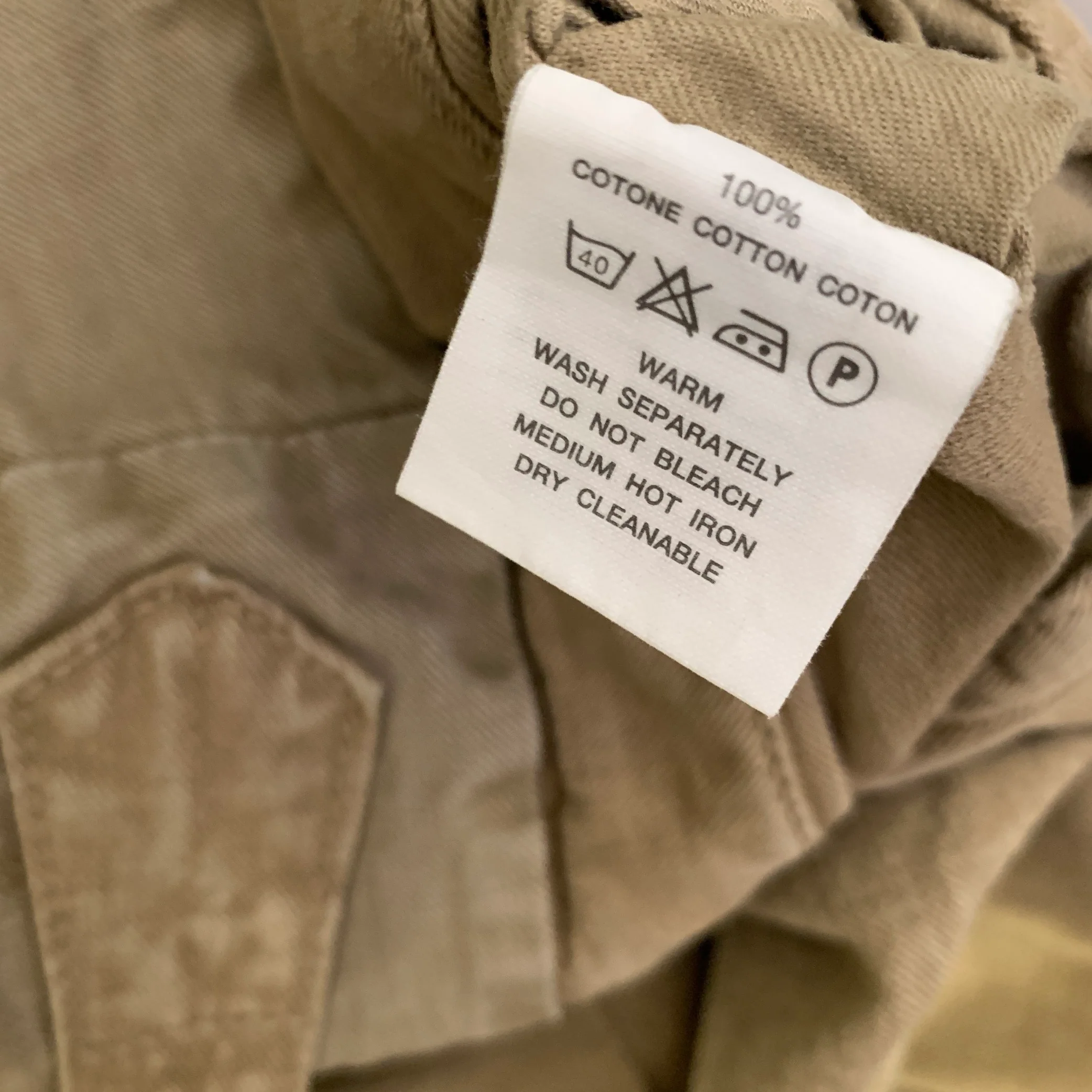 KAPITAL Size L Khaki Tan Solid Cotton Double knee Casual Pants - Image 6