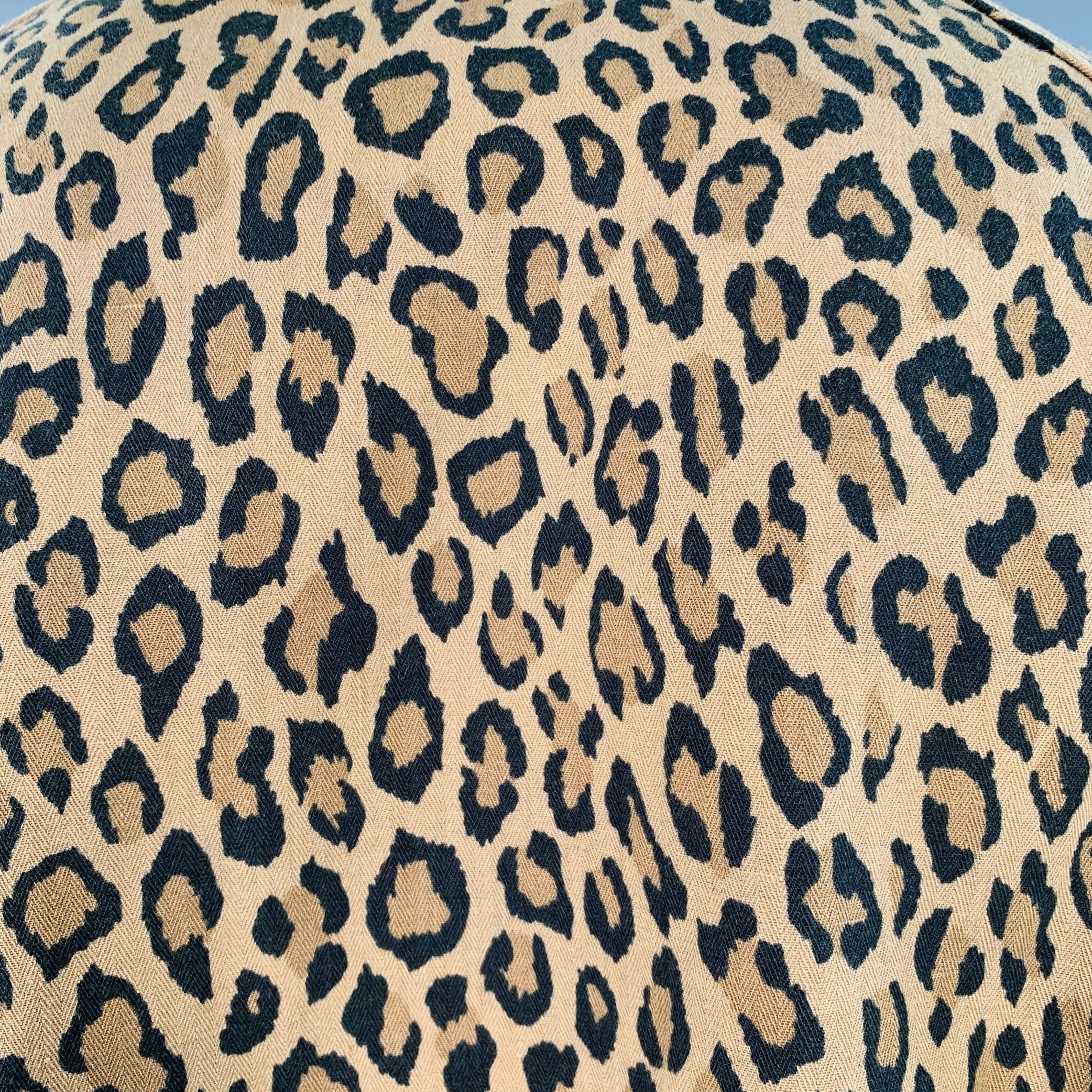 KAPITAL Size XL Brown Black Animal Print Tiger Camo Cotton Reversible Bomber Jacket - Image 5