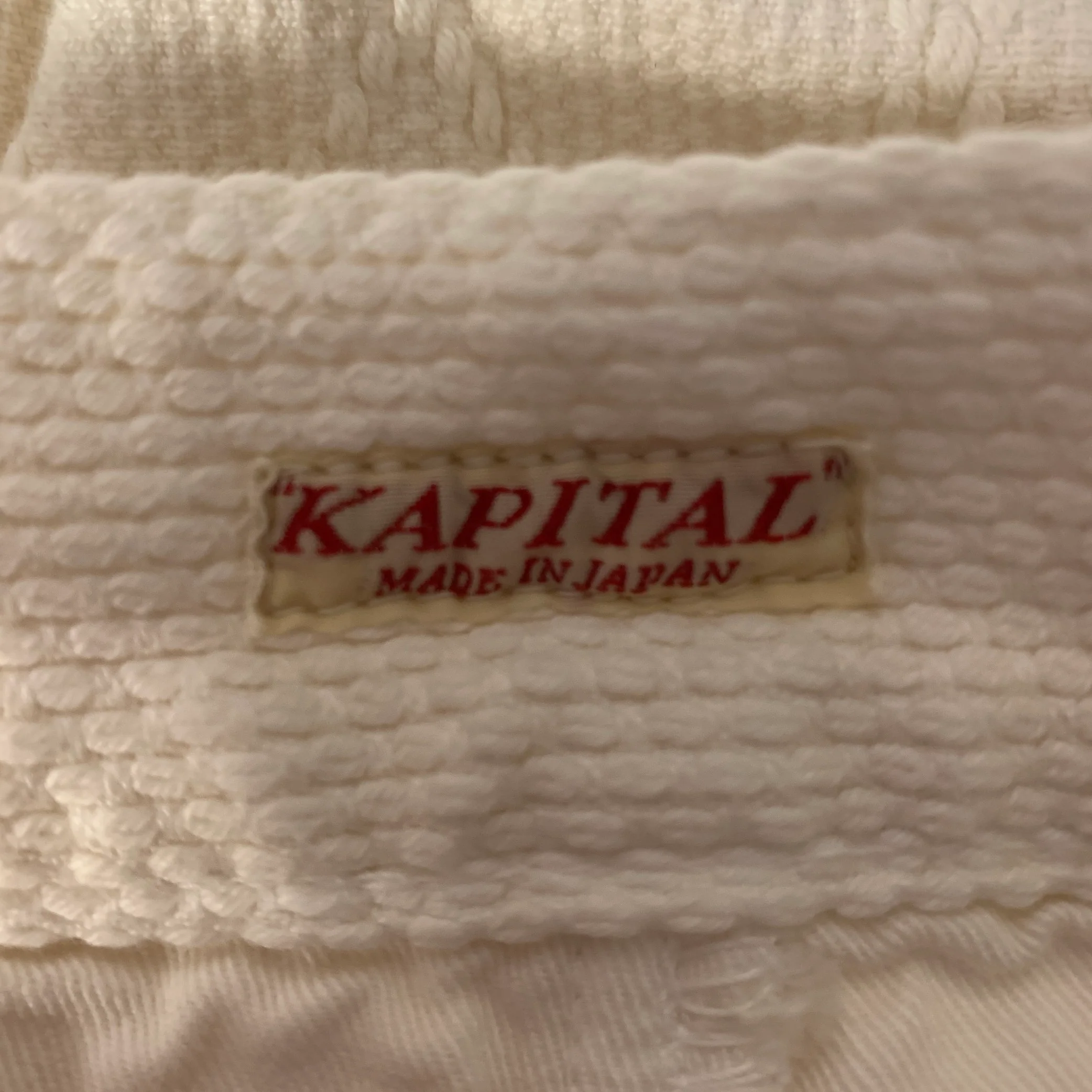 KAPITAL Size XL Cream Diamond Cotton Button Fly Casual Pants - Image 6