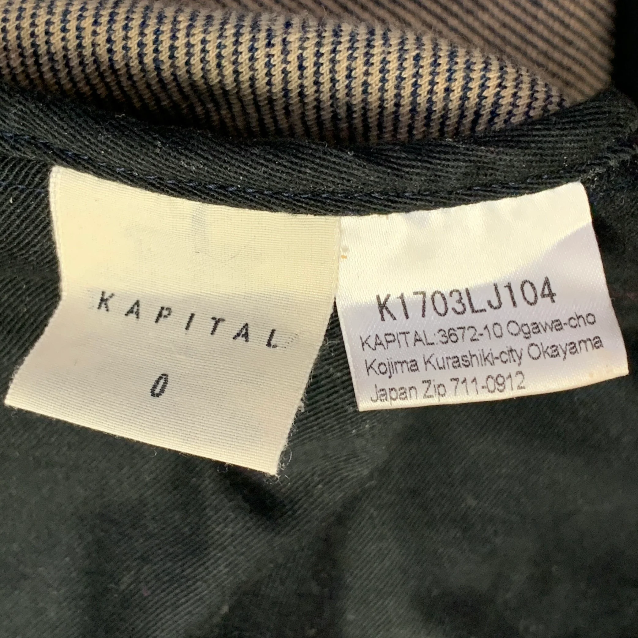KAPITAL Size XS Indigo Tan Cotton Twill Double Breasted Peak Lapel Jacket - Image 8