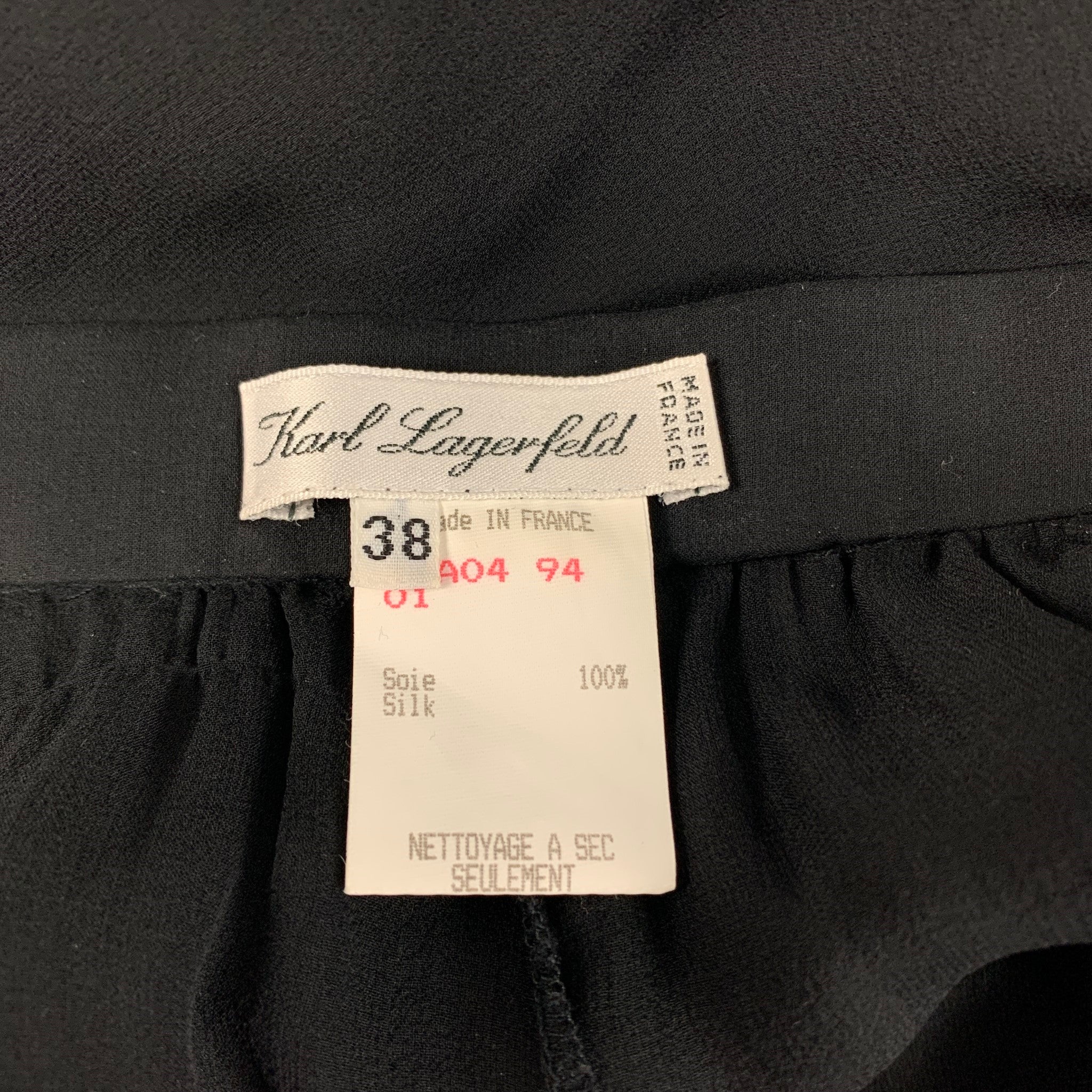KARL LAGERFELD Size 6 Black Silk Overlay Dress Pants - Image 4